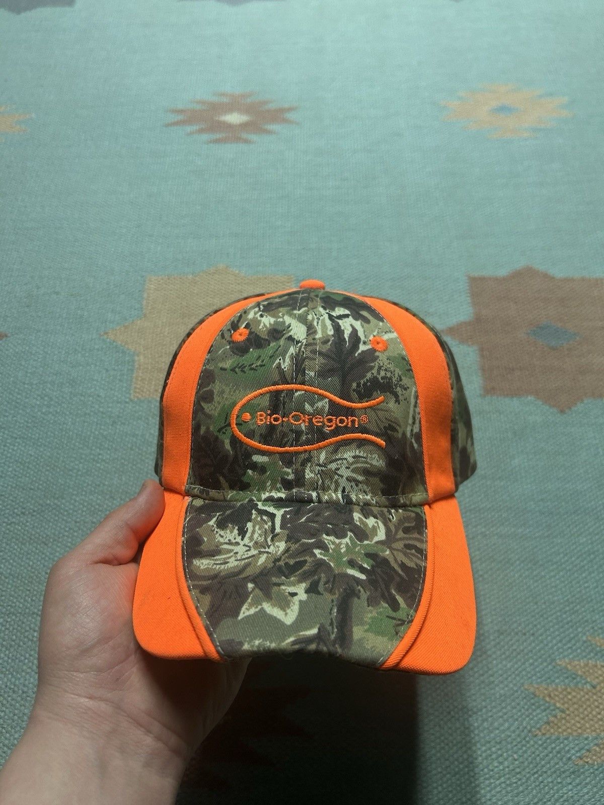 Vintage Bio Oregon strapback hat camo hi vis Orange fish realtree Size ONE SIZE - 2 Thumbnail