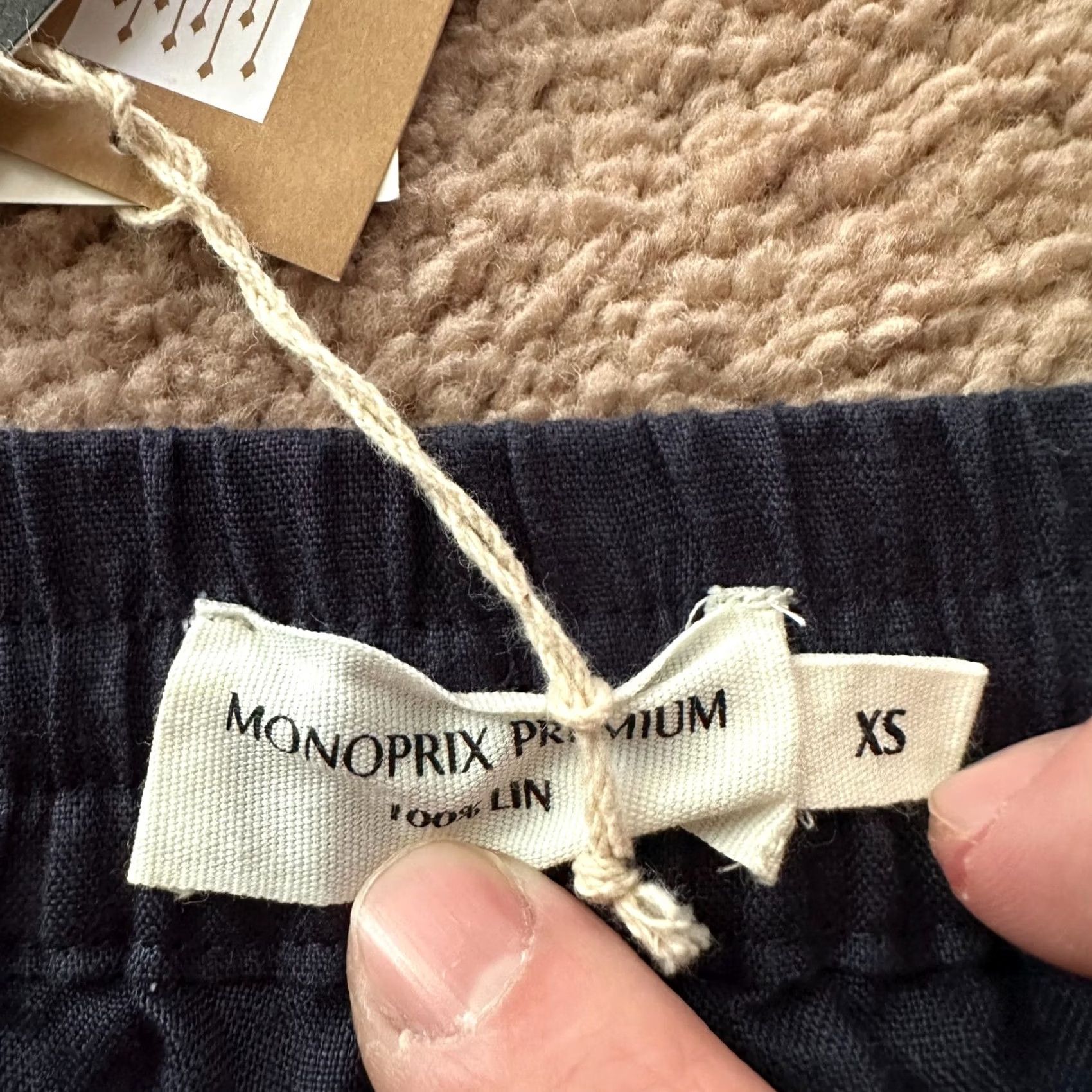 Vintage Monoprix Premium Pants Womens XS 28x29 100% Linen NWT High Rise Straight Leg Size 26" / US 2 / IT 38 - 4 Thumbnail
