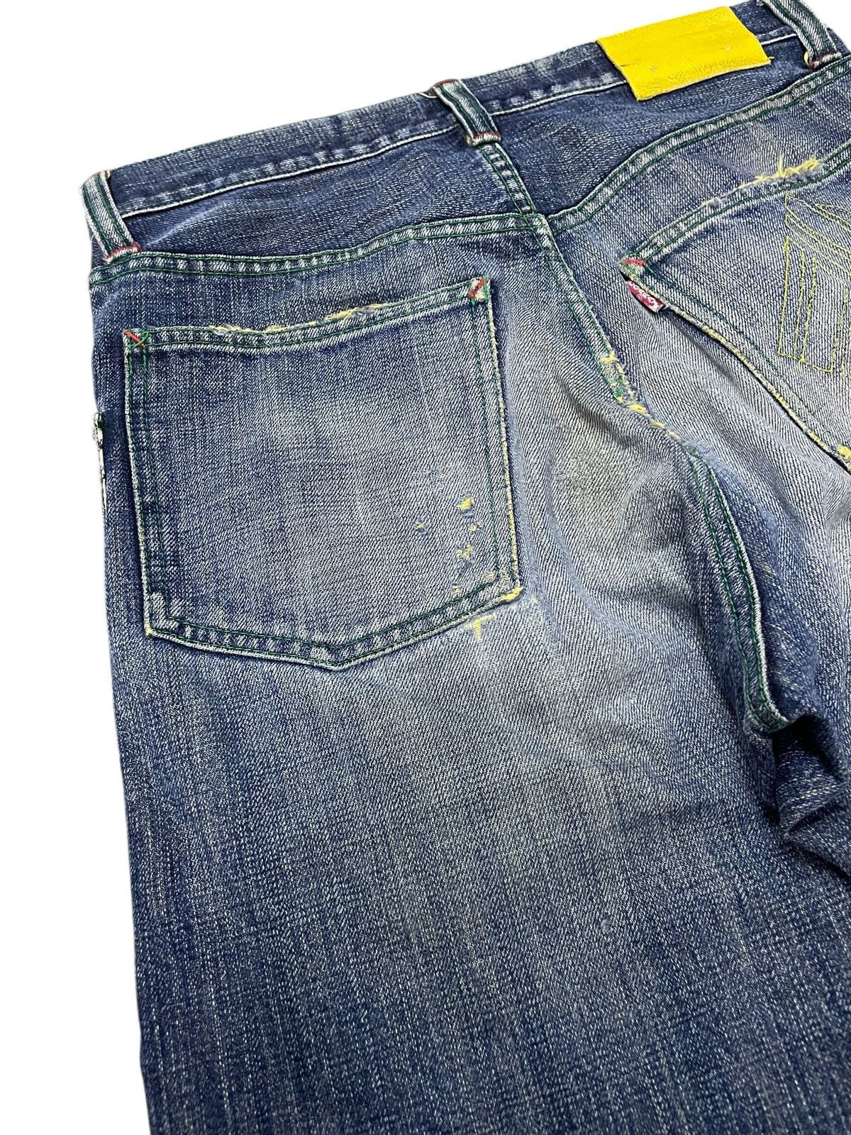 Japanese Brand Doarat Japan Distressed Whiskers Loose Straight Jeans Size US 30 / EU 46 - 17 Thumbnail