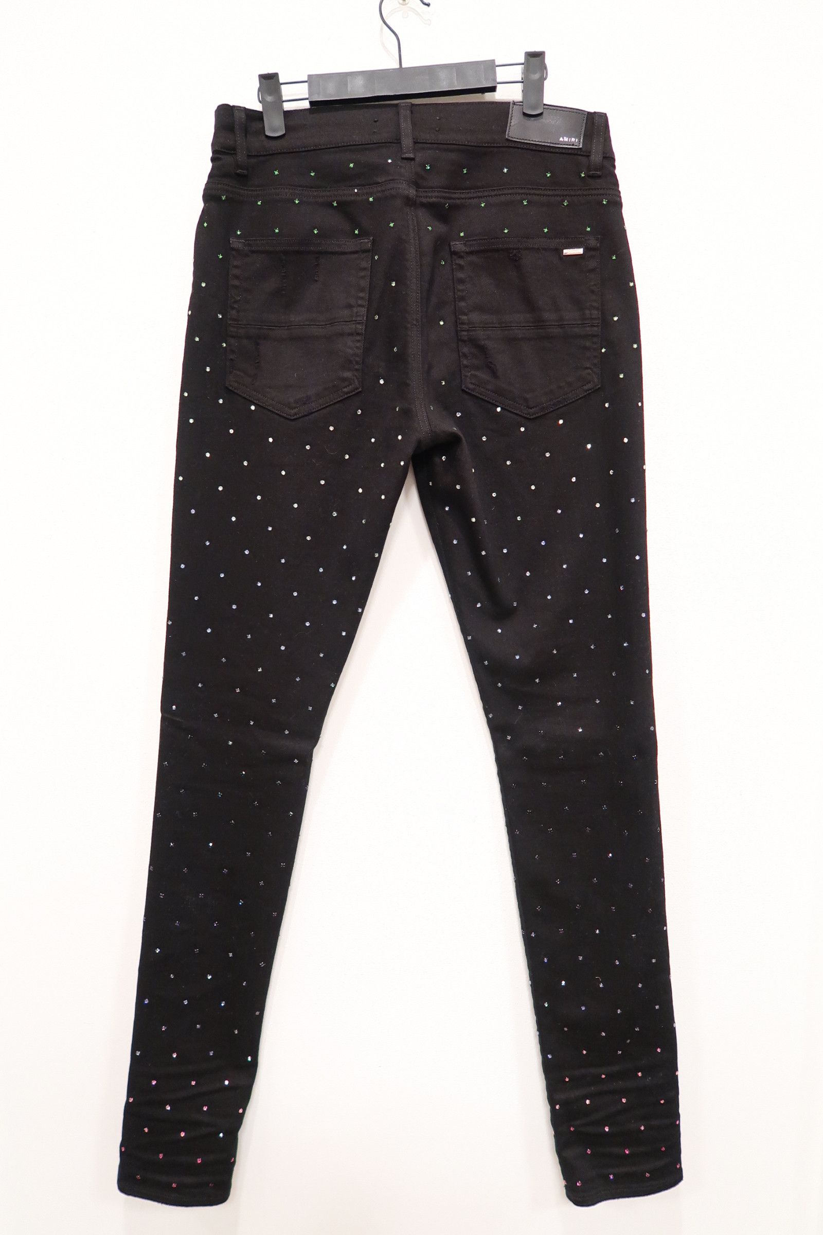Amiri AMIRI Crystal-Embellished Distressed Denim Jeans Size US 33 - 3 Thumbnail