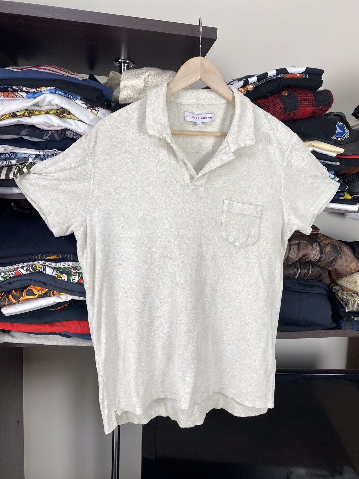 Orlebar Brown Terry Cotton White Polo Size US L / EU 52-54 / 3 - 2 Thumbnail