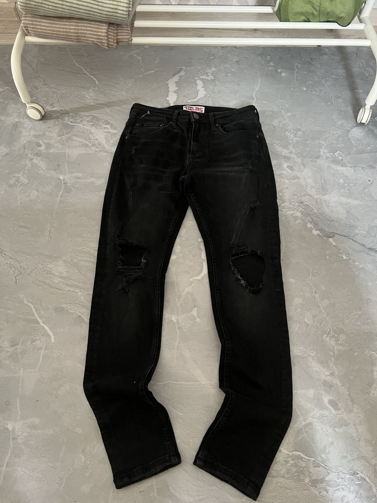 Vintage Vintage Glam Y2K Slim Jeans / Destroyed Wash Archive Dark Size US 30 / EU 46 - 3 Thumbnail