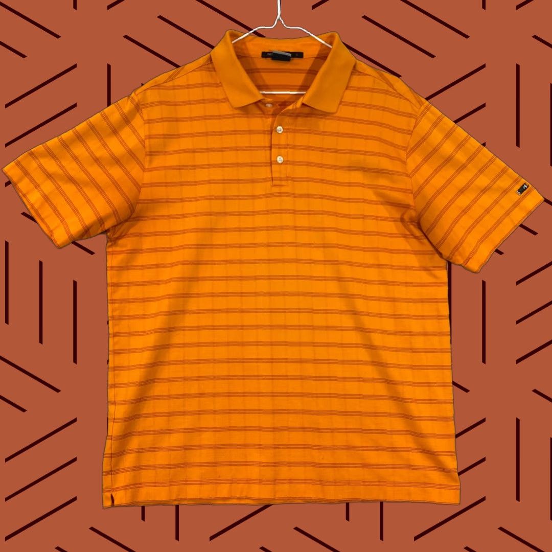 Nike NIKE Tiger Woods Polo Shirt Mens Large Orange Poly Cotton Blend Dri-Fit S/S Golf Shirt Polo Dri-Fit Nike Tiger Woods Mens Large Orange Polo Shirt Size US L / EU 52-54 / 3 - 1 Thumbnail