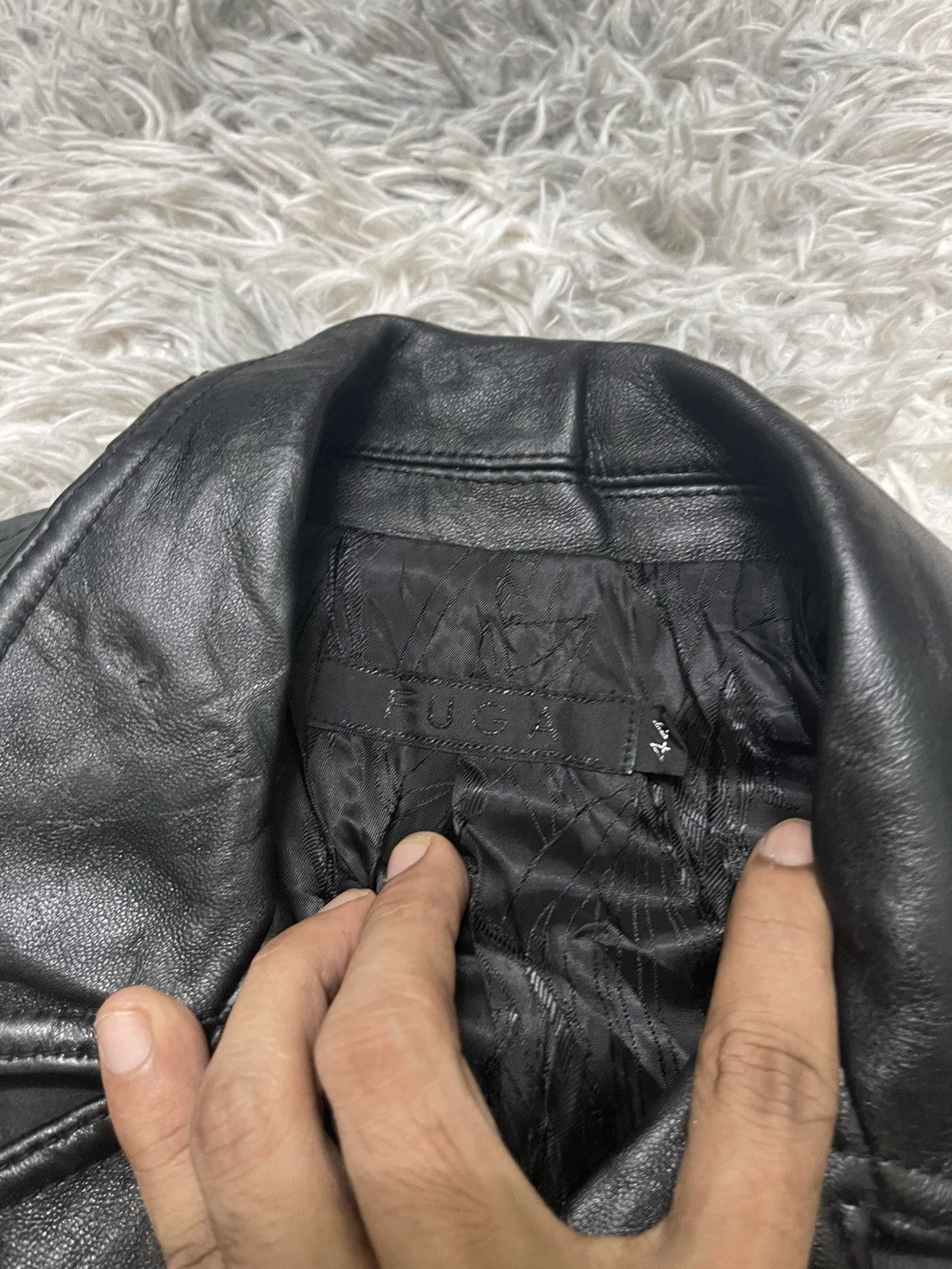 2000s GOSTAR DE FUGA COWHIDE AND SHEEP LEATHER JACKET RARE