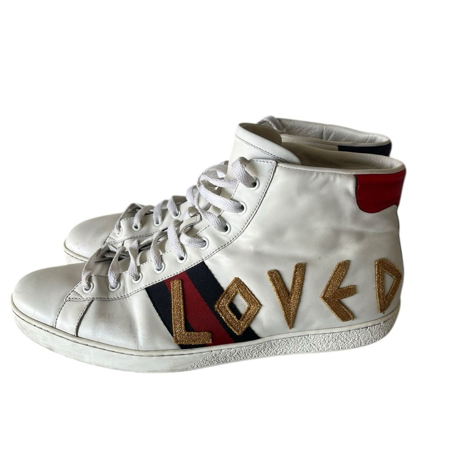 Gucci GUCCI 497101 Men's White Loved Ace High Top Sneaker 13 Size US 13 / EU 46 - 1 Thumbnail
