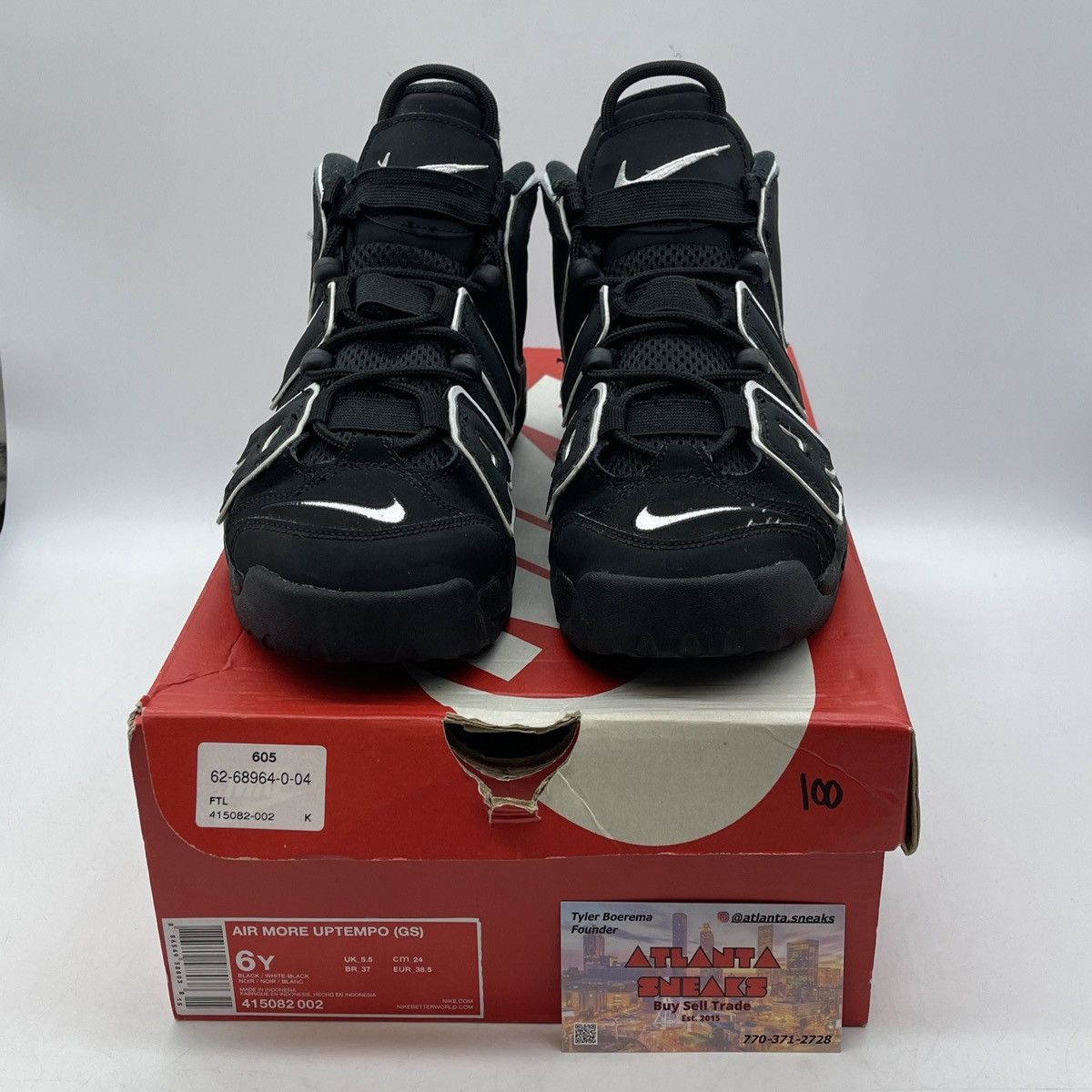 Nike Air more uptempo black Size US 6 / EU 39 - 2 Thumbnail