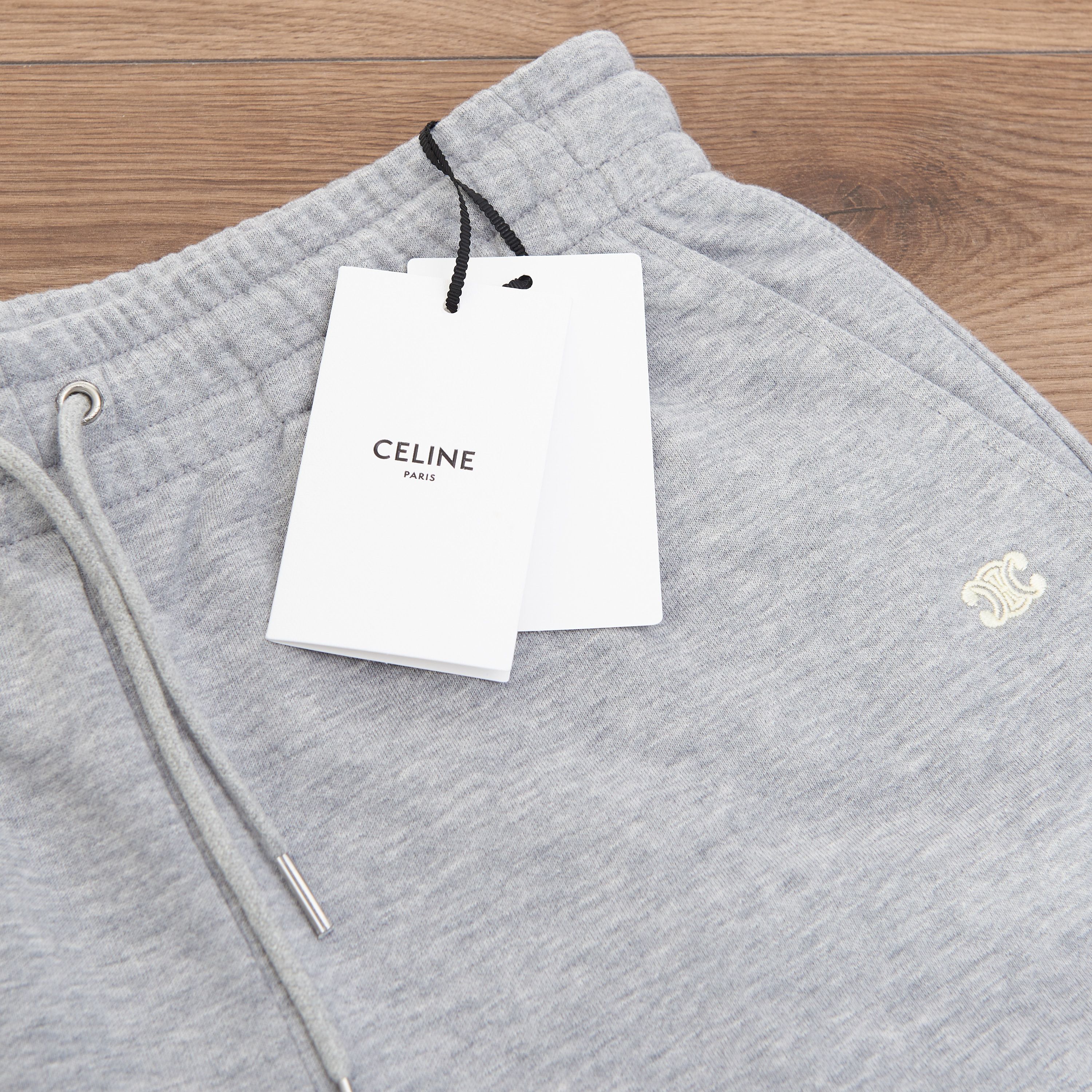 Celine "Triomphe" Track Pants In Grey Cotton & Cashmere Size 36" / US 14 / IT 50 - 6 Thumbnail