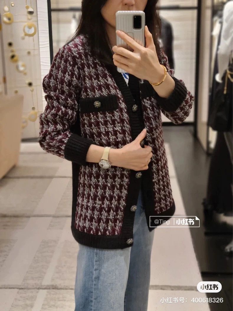 Chanel Chanel 23k purple plaid cardigan jacket 2504-Nextarrow Size XS / US 0-2 / IT 36-38 - 6 Thumbnail