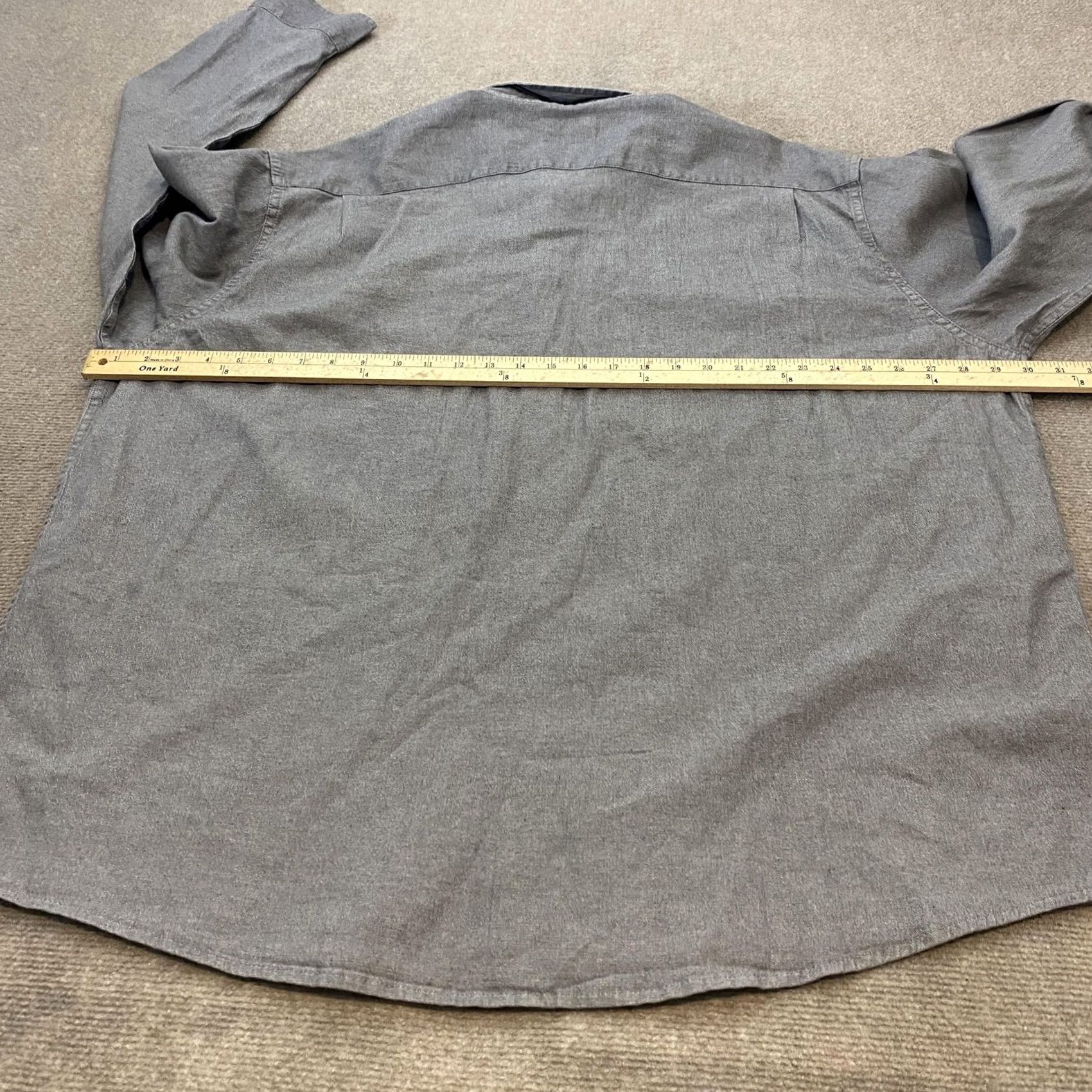 Wrangler Wrangler Shirt Mens 3XL Gray Comfort Flex Stretch Long Sleeve Button Front Top Size US XXL / EU 58 / 5 - 5 Thumbnail