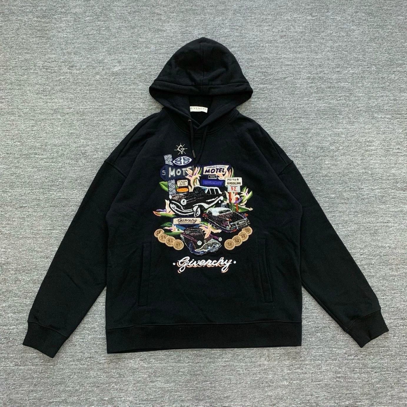 Givenchy Givenchy Black Hoody with Car Motel Design Size US L / EU 52-54 / 3 - 1 Thumbnail