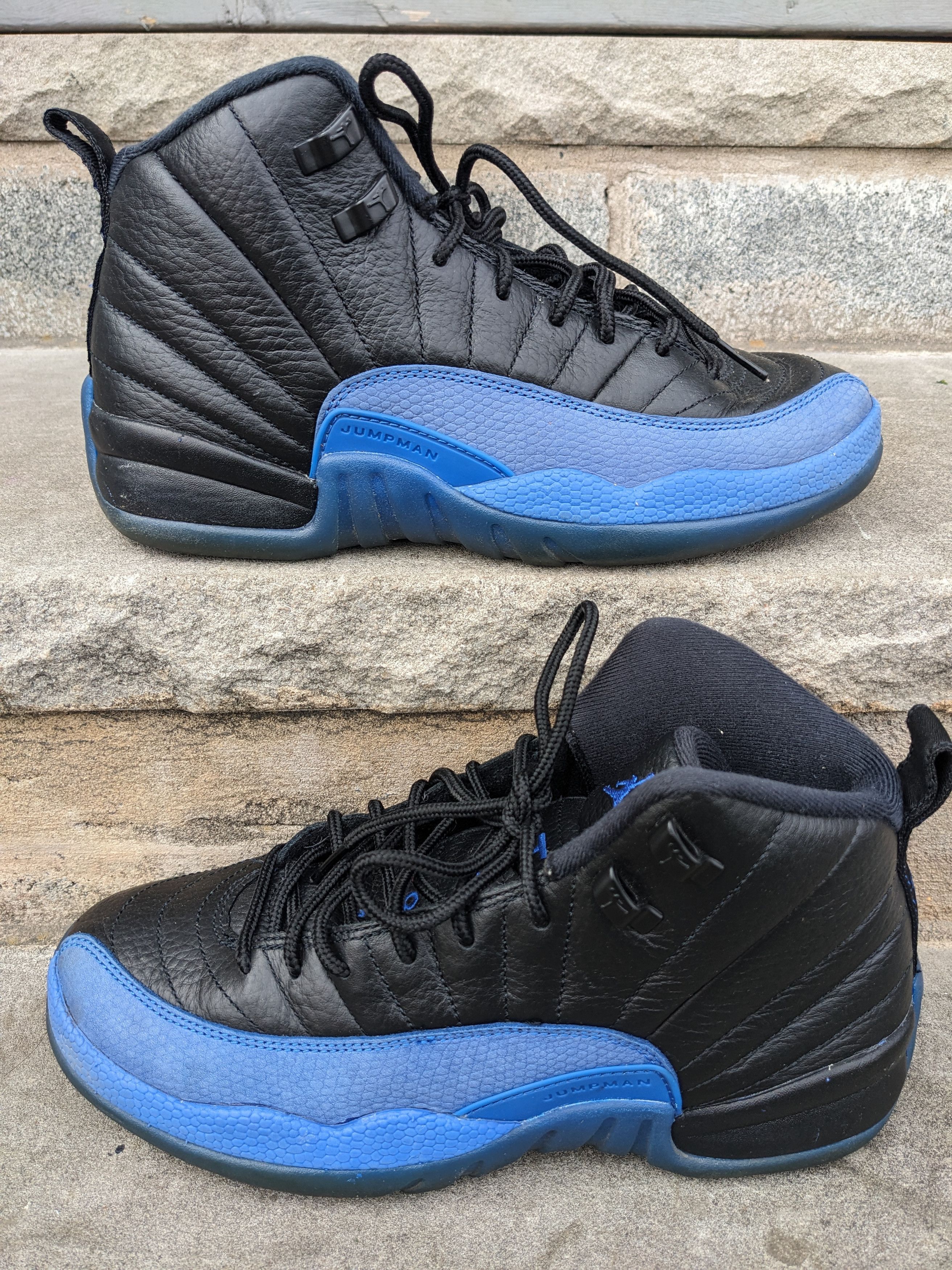Air Jordan 12 Retro Black Game Royal 153265-014 Size 6.5Y