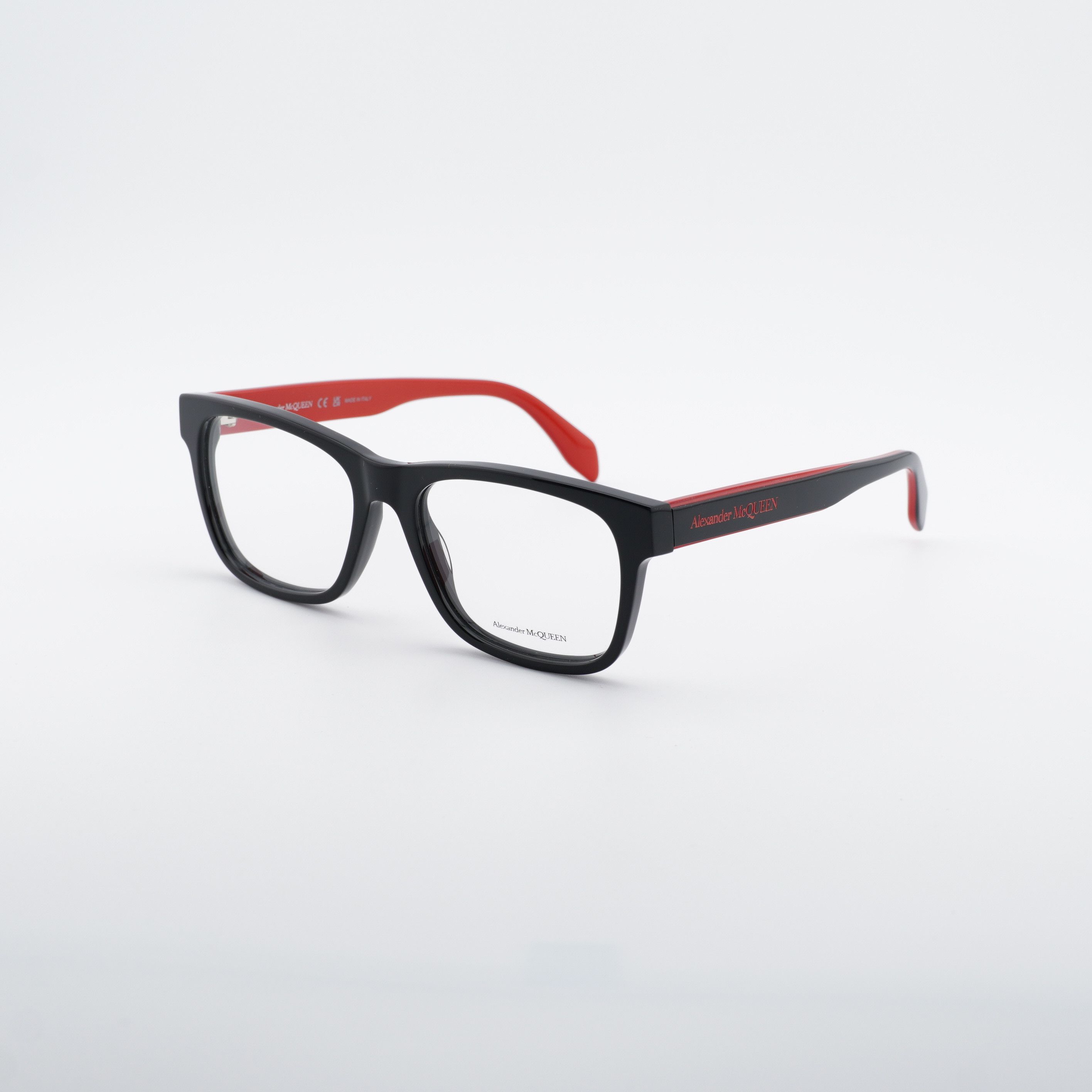 Alexander McQueen Alexander McQueen AM0307O 006 Eyeglasses Black/Red 55mm Size ONE SIZE - 9 Thumbnail