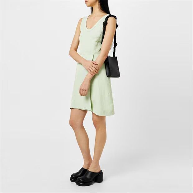 Jil Sander o1g2r1mq1024 Mini Dress in Tea Green Size M / US 6-8 / IT 42-44 - 4 Thumbnail