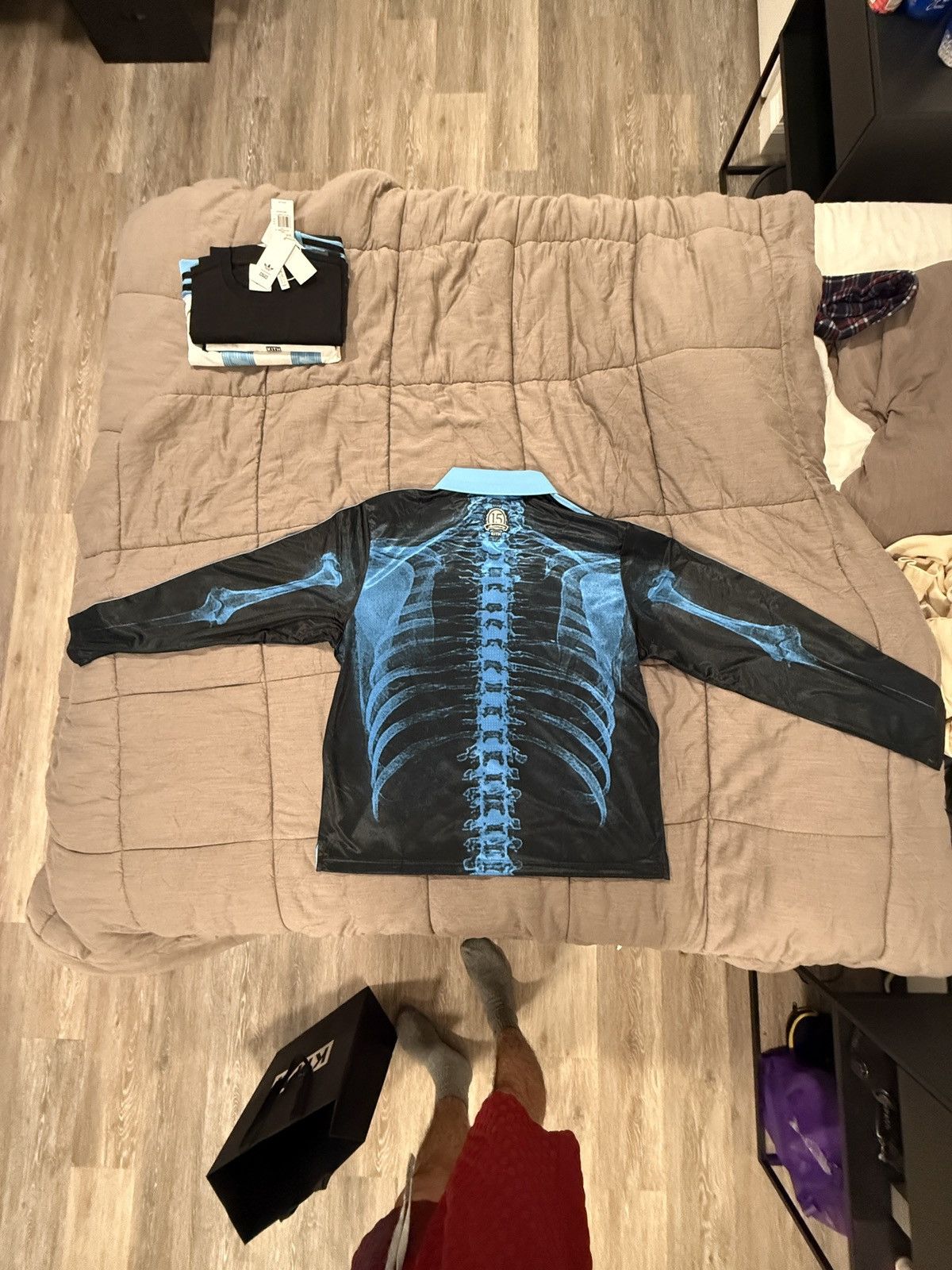 Adidas × Kith Kith x Messi Skeleton GK Long Sleeve Jersey Black/Blue Size US L / EU 52-54 / 3 - 2 Thumbnail
