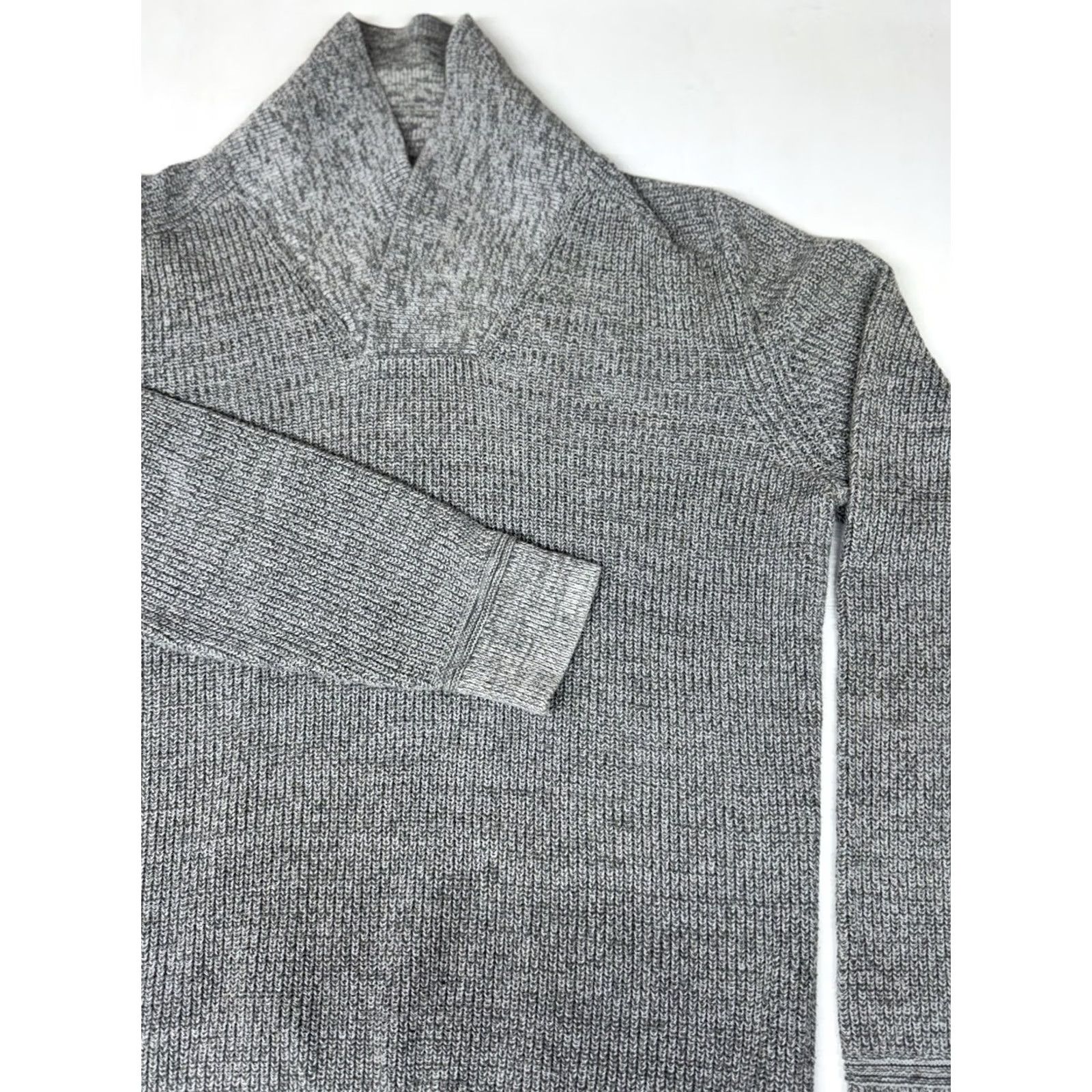 Gap Gap Sweater Gray Shawl Collar Pullover Knit Cotton Mens Medium Long Sleeve Pullover Pockets Classic Regular VINTAGE? Size US M / EU 48-50 / 2 - 2 Thumbnail
