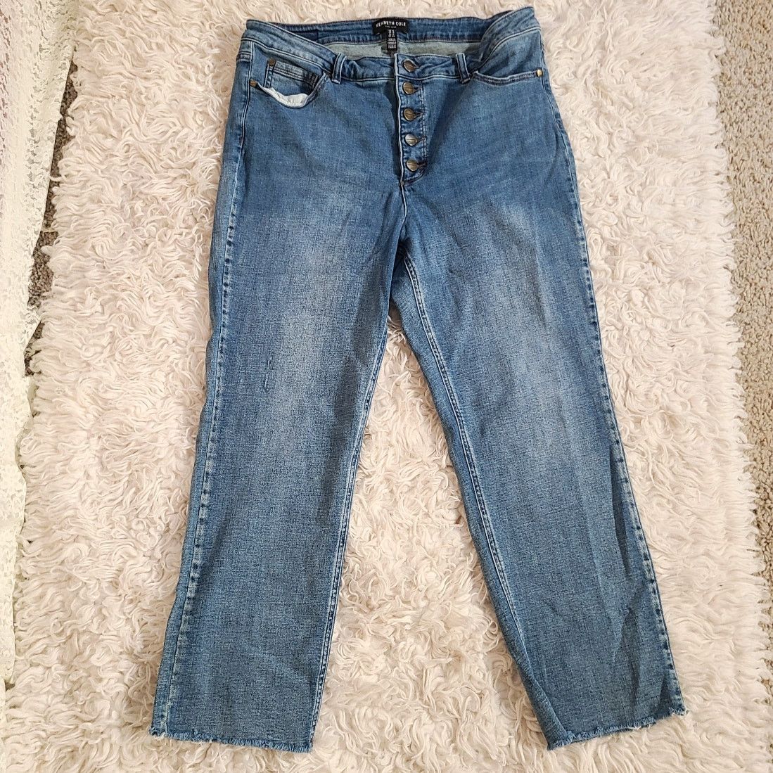 Kenneth Cole Kenneth cole blue high rise button up demin jeans size 14 Size 36" / US 14 / IT 50 - 1 Thumbnail