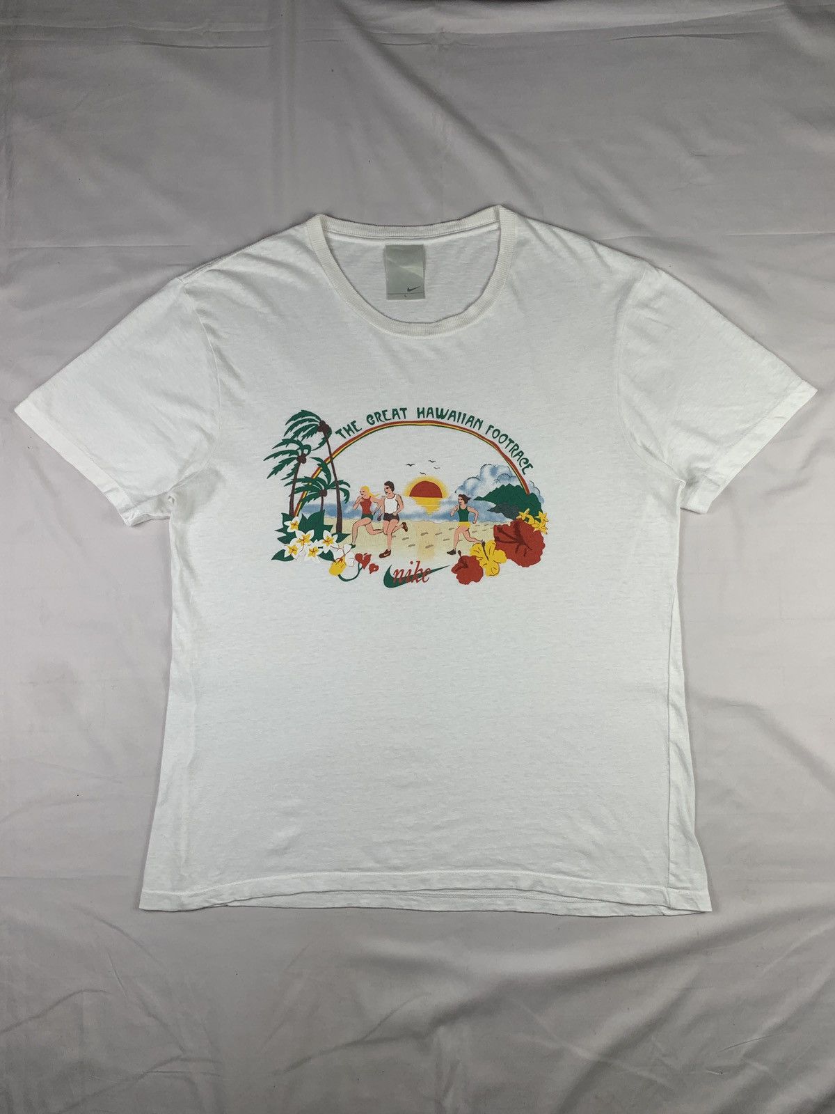 Nike 2000s Nike White Vintage Hawaiian Running Event Tee Size US L / EU 52-54 / 3 - 1 Thumbnail