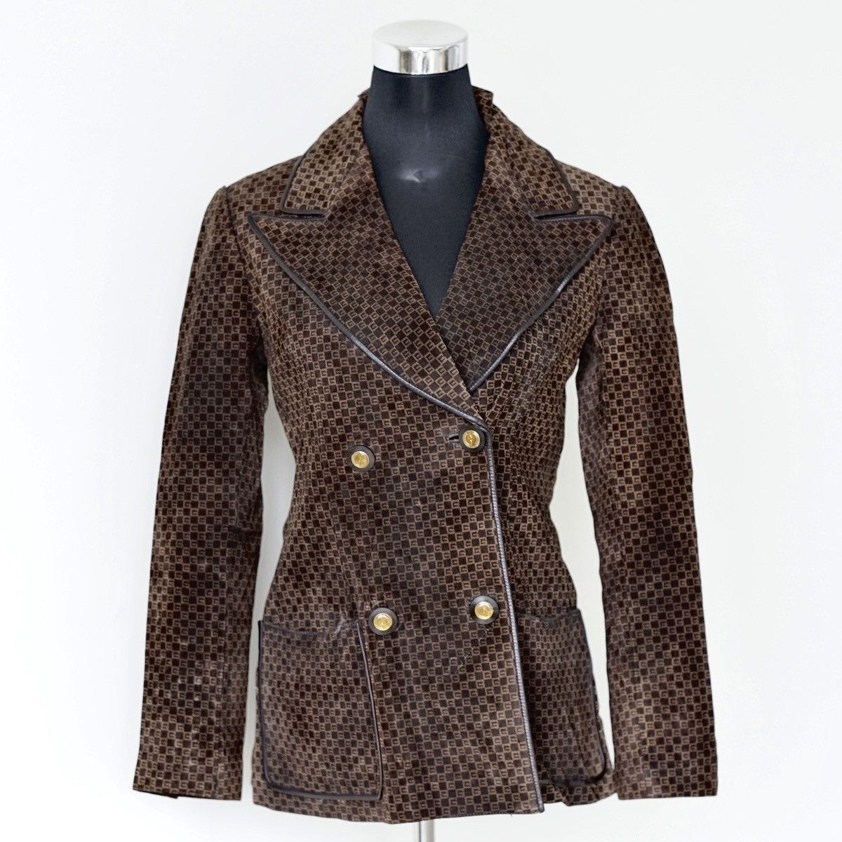 Gucci Ultra Rare Archive 70s Gucci Monogram Suede Leather Jacket Size US S / EU 44-46 / 1 - 1 Thumbnail