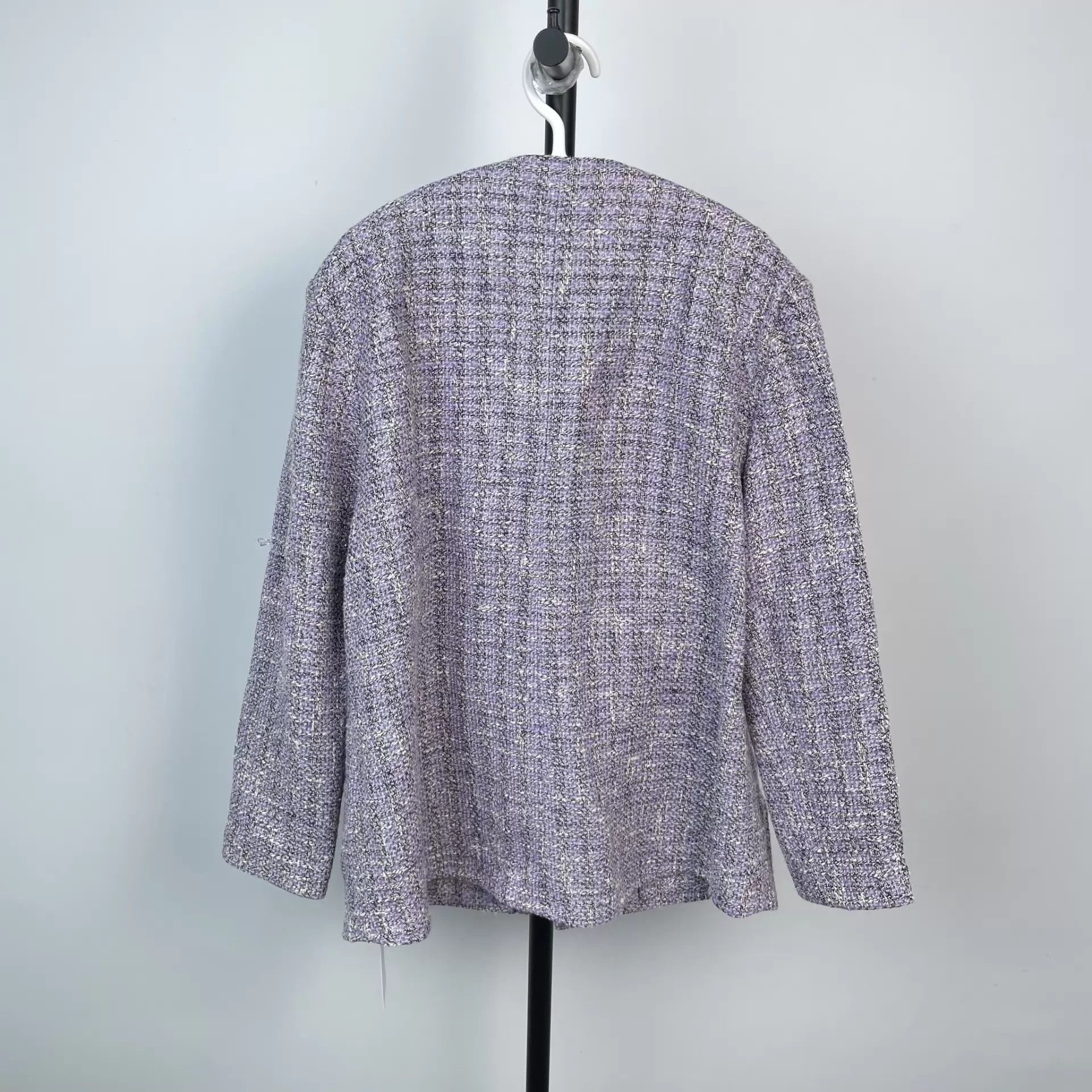 Chanel CHANEL Purple Tweed Classic Jacket Size 38 Size S / US 4 / IT 40 - 2 Thumbnail