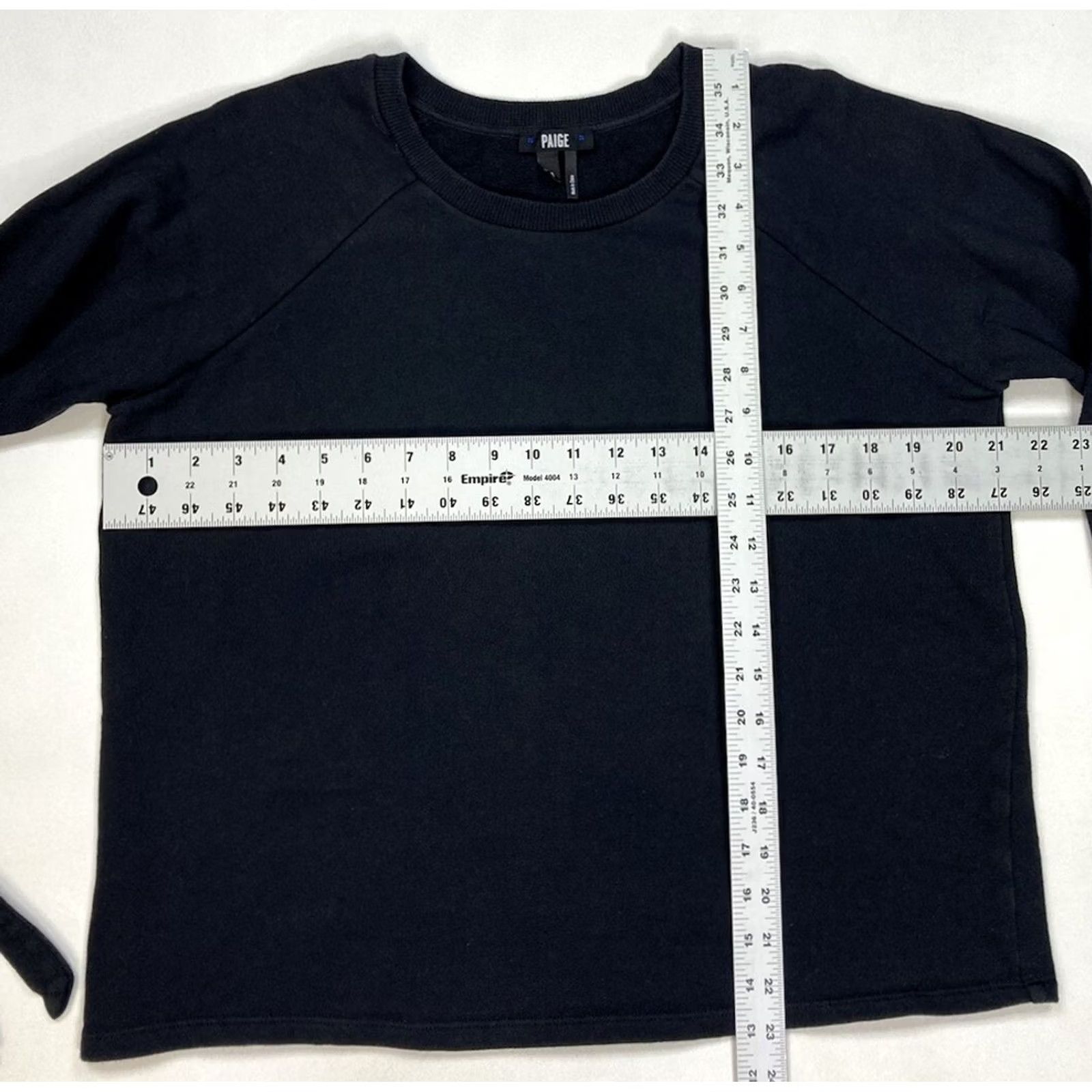 Paige Paige Sweatshirt Women Medium Black Long Sleeve Cinched Bell Crew Neck Pullover Casual Size M / US 6-8 / IT 42-44 - 6 Thumbnail