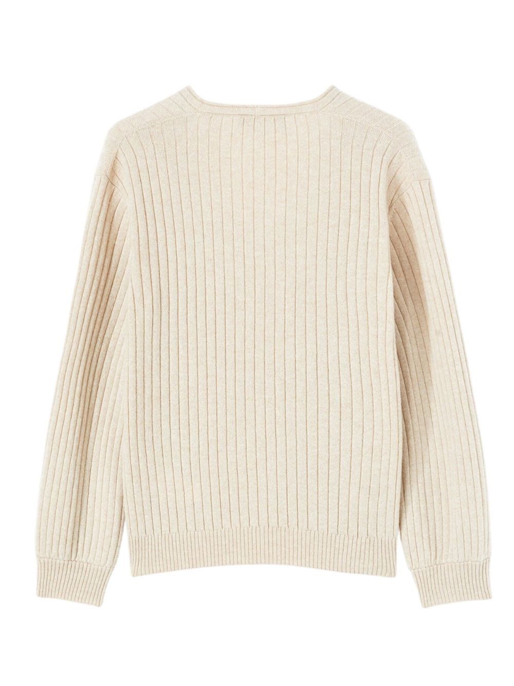 Loro Piana o1w1db10724 Maras Cashmere V-Neck Sweater in Beige Size XL / US 12-14 / IT 48-50 - 5 Thumbnail