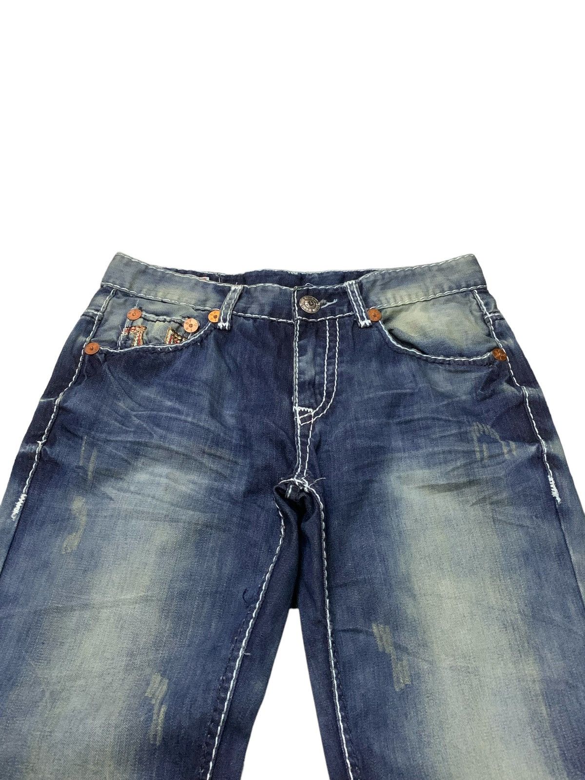 True Religion True Religion Billy Giant Big T Stitch Enzyme Flared Jeans Size US 30 / EU 46 - 5 Thumbnail