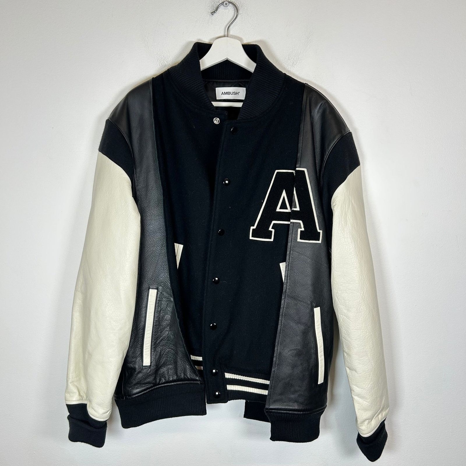 Ambush Design AMBUSH ss22 Crochet Collar Leather Jacket | Grailed
