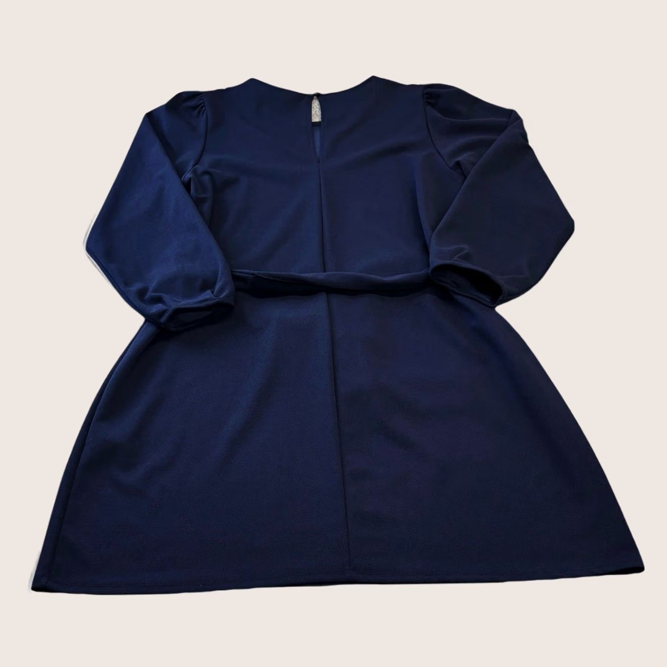 Vintage Lipsy London Shift Dress Navy Long Sleeve Round Neck Tie Waist UK16/Size 16 Women’s Size XXL / US 16-18 / IT 52-54 - 1 Thumbnail