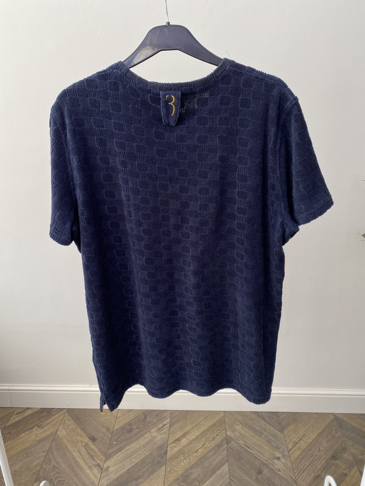 Billionaire Couture Vintage Billionaire Textured T-Shirt Navy Embroidered Logo Size US L / EU 52-54 / 3 - 9 Thumbnail