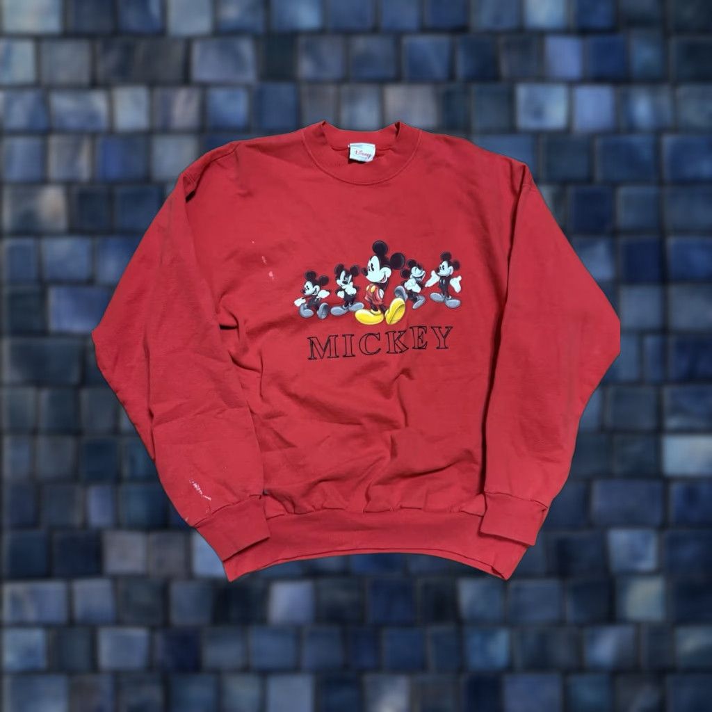 Disney VINTAGE Disney Mickey Mouse Sweatshirt Large Adults Red Crew Neck Y2K Size US L / EU 52-54 / 3 - 1 Thumbnail