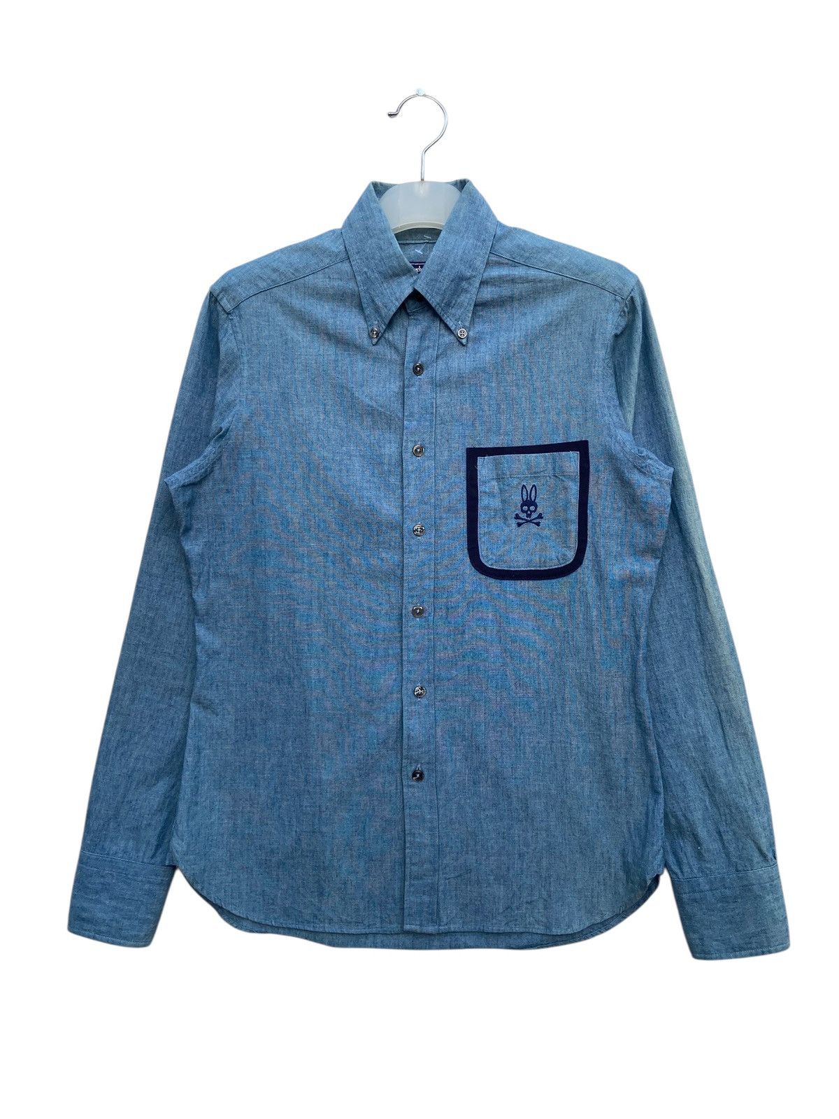 Psycho Bunny Psycho Bunny With Logo Chambray Style Sun Faded Shirt Size US S / EU 44-46 / 1 - 1 Thumbnail