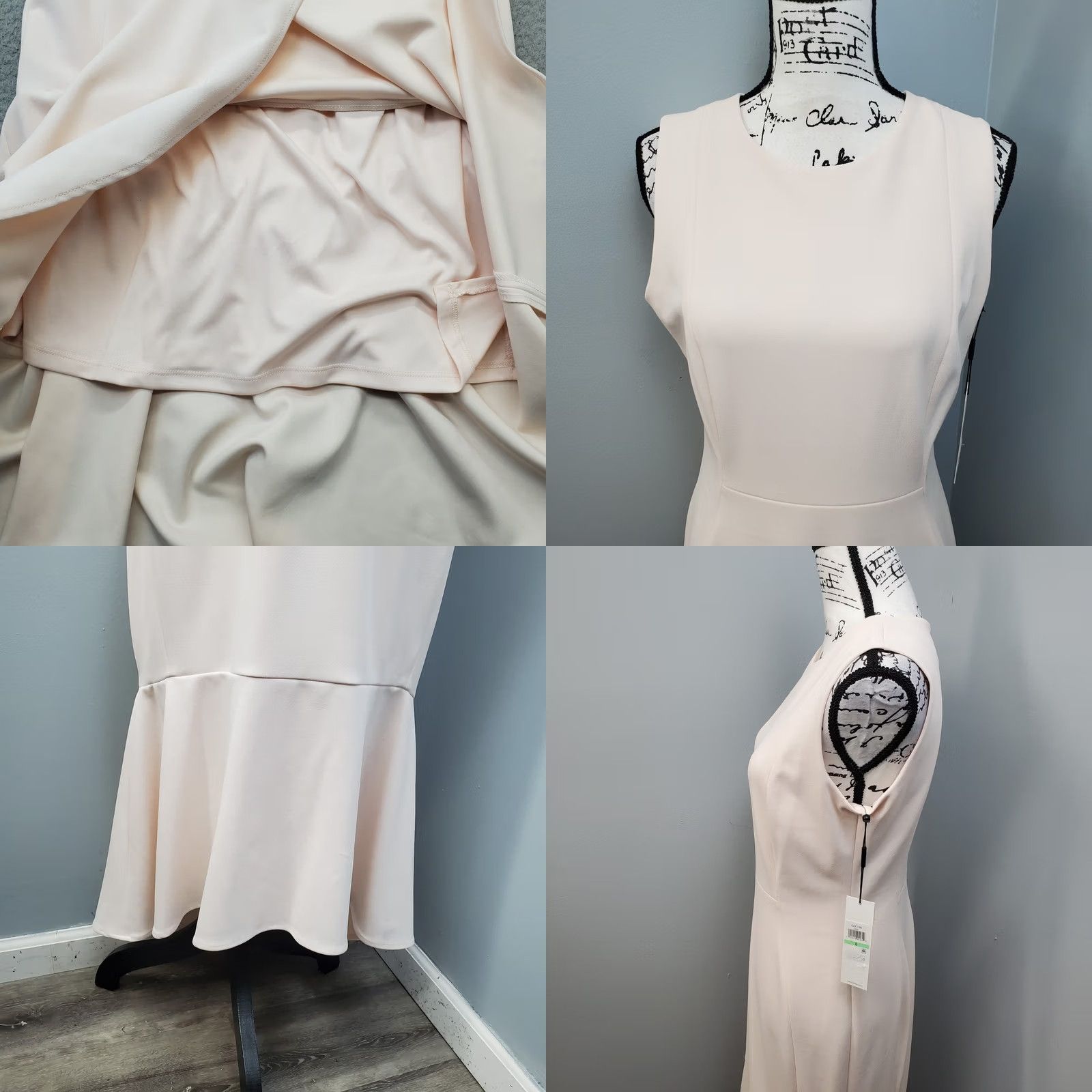 Calvin Klein Calvin Klein Maxi Dress Womens Size 8 Pink Stretch Lined Ruffle Hem Back Zip Size M / US 6-8 / IT 42-44 - 8 Thumbnail