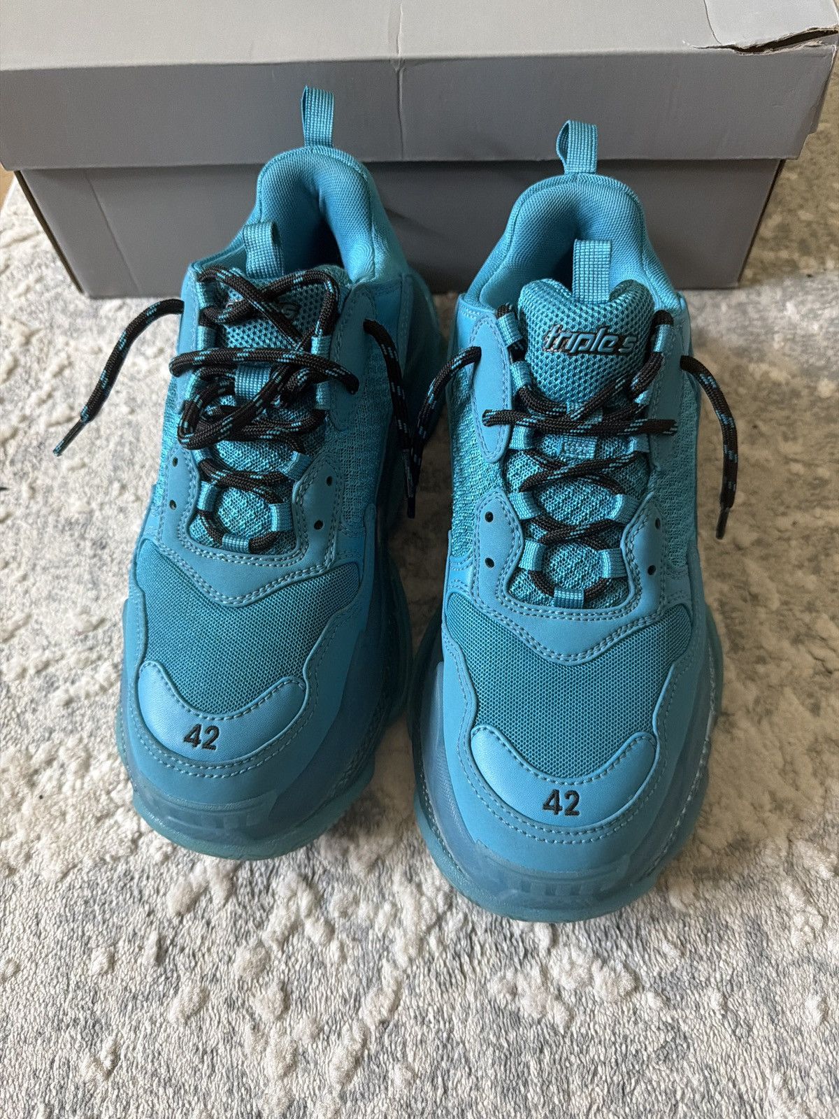 Balenciaga BALENCIAGA TRIPLE S SNEAKER 'CLEAR SOLE - DEEP BLUE' Size US 9 / EU 42 - 3 Thumbnail