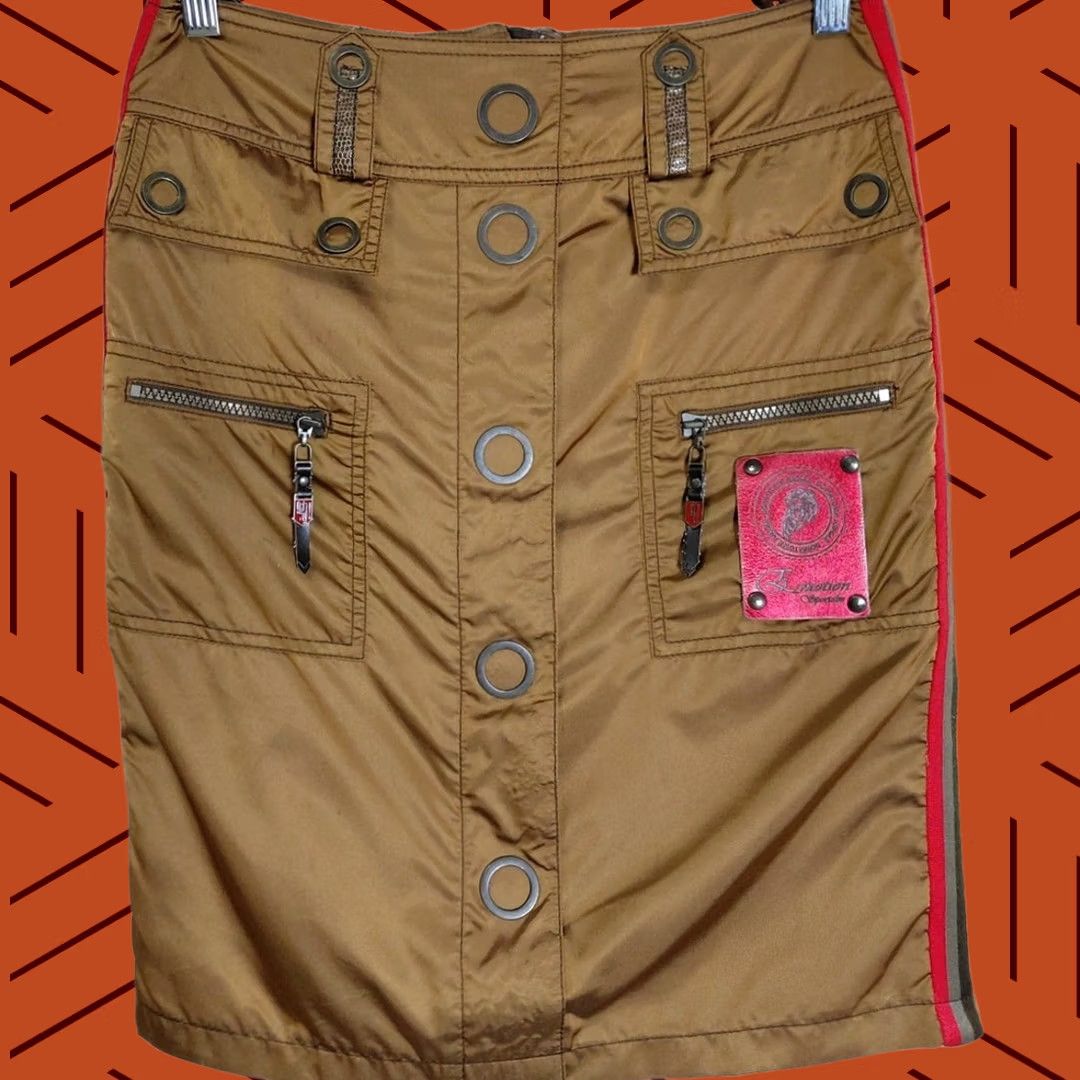 Vintage NWT SPORTALM KITZBUHEL Skirt Women EU34 Brown Pockets Knee Length A-Line Solid Button Zipper Casual Travel Austria"} Size 24" / US 00 / IT 34 - 1 Thumbnail