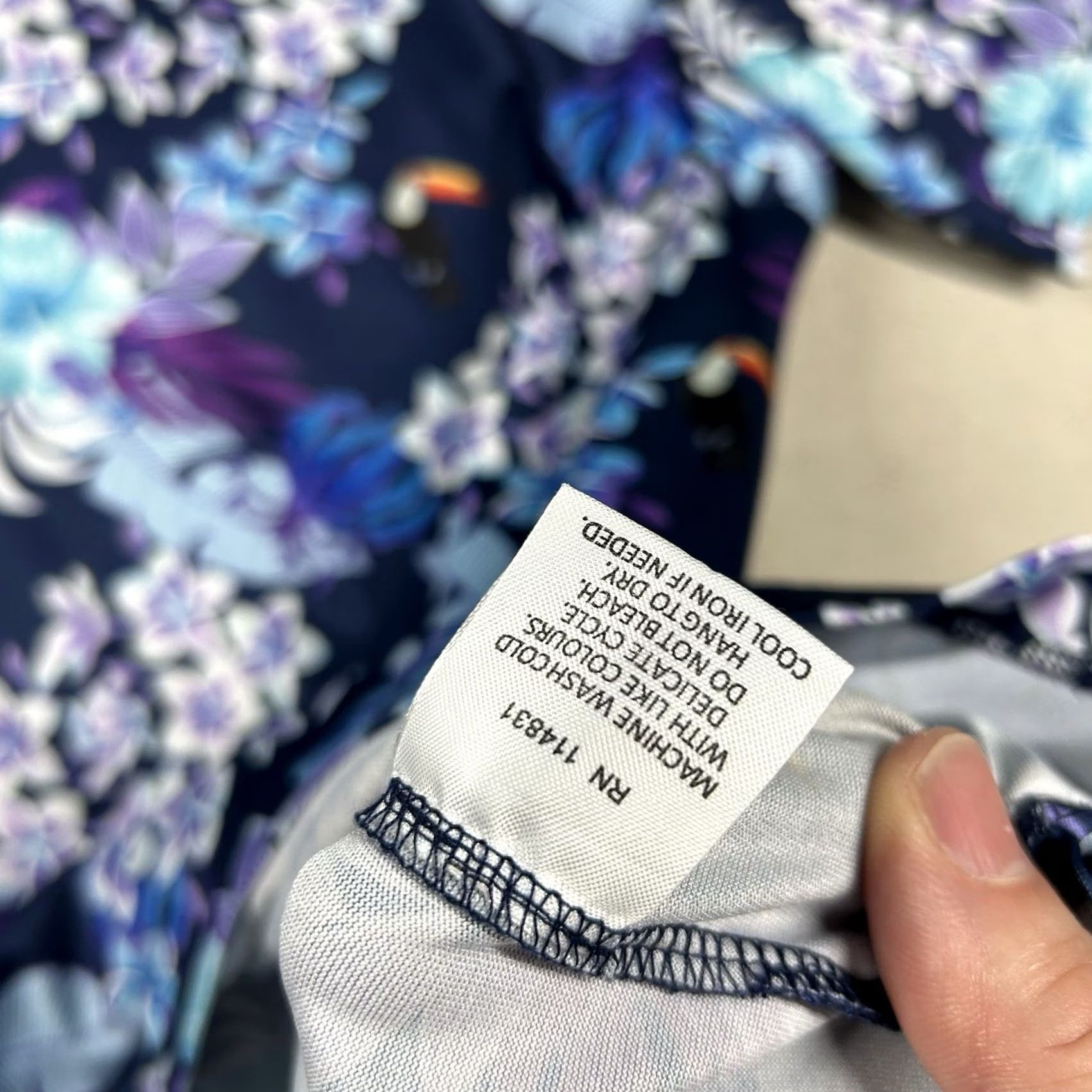 Vintage Construct Shirt Mens L Golf Polo Floral Birds Toucans Performance Stretch Tropic Size US L / EU 52-54 / 3 - 5 Thumbnail