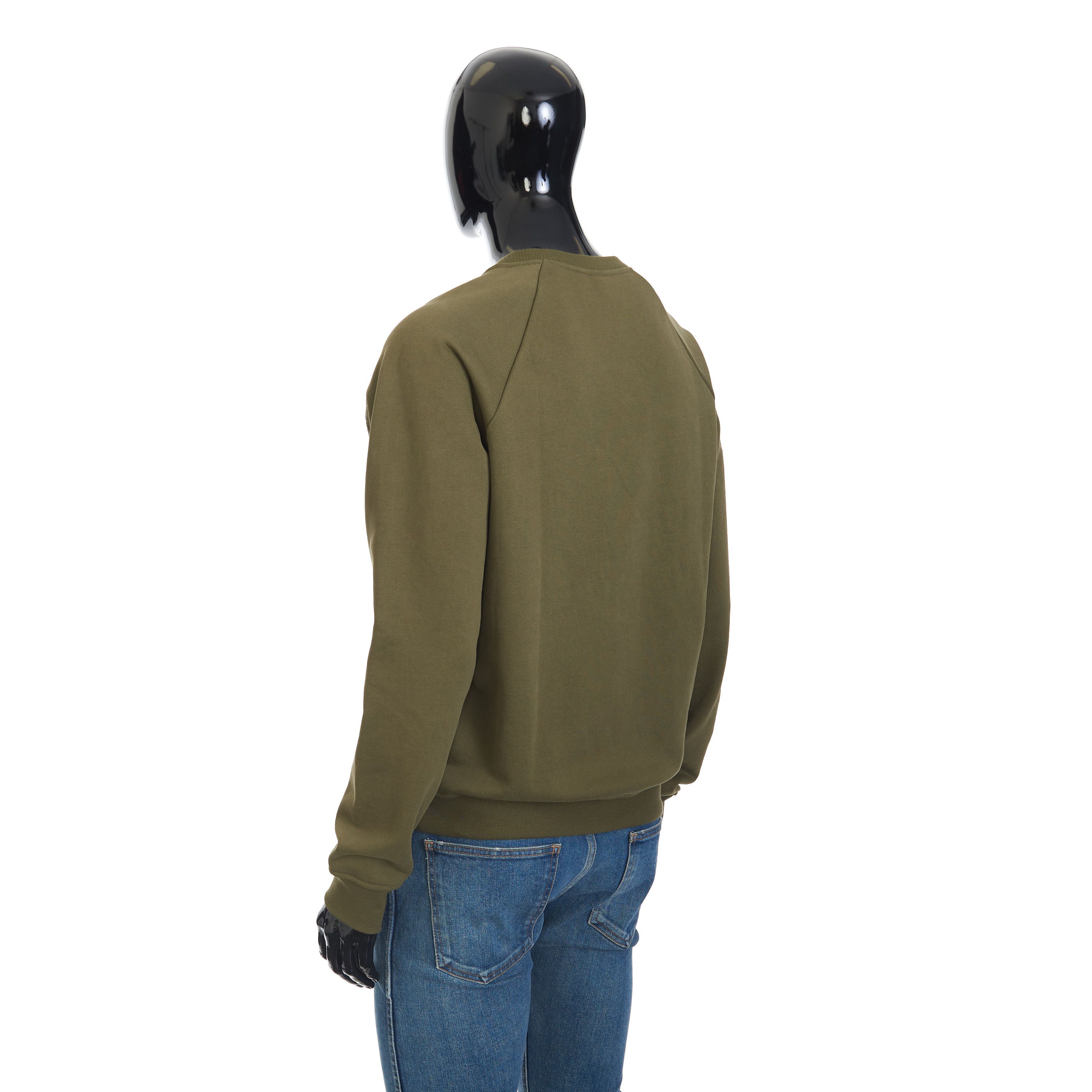 Berluti Embroidered Scritto Sweatshirt In Khaki Green Cotton Size US M / EU 48-50 / 2 - 4 Thumbnail