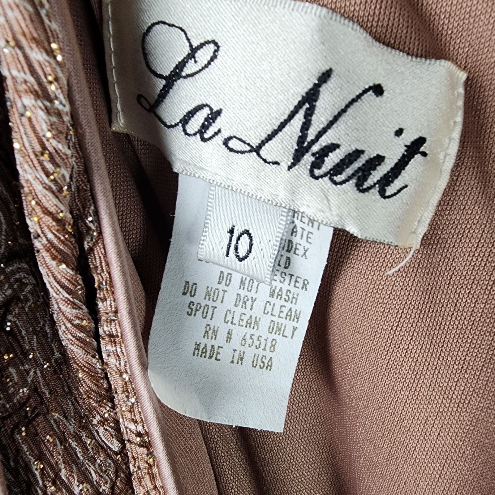 Vintage La Nuit Long Gown-Long Sleeve Jacket- Pink Paisely- Size 10 Size L / US 10 / IT 46 - 9 Thumbnail
