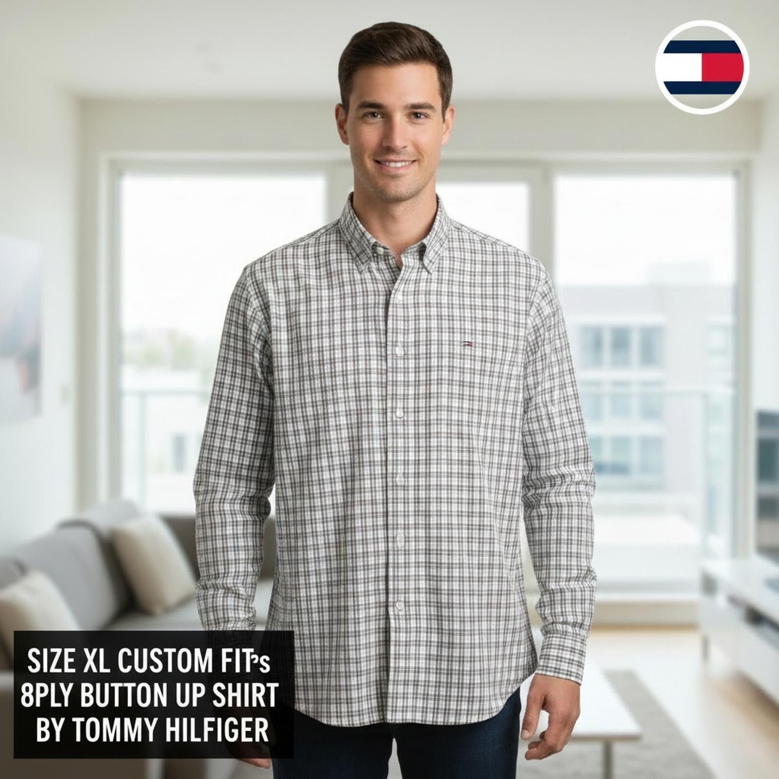 Tommy Hilfiger Tommy Hilfiger Custom Fit XL 2Ply Button-Up Shirt Size US XL / EU 56 / 4 - 1 Thumbnail