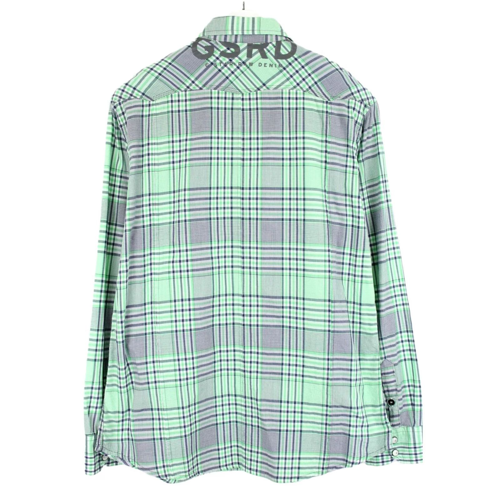 G-Star G-STAR Shirt Men's XL Green Plaid New Midnight Trunk Snaps Pockets Logo Size US XL / EU 56 / 4 - 2 Thumbnail