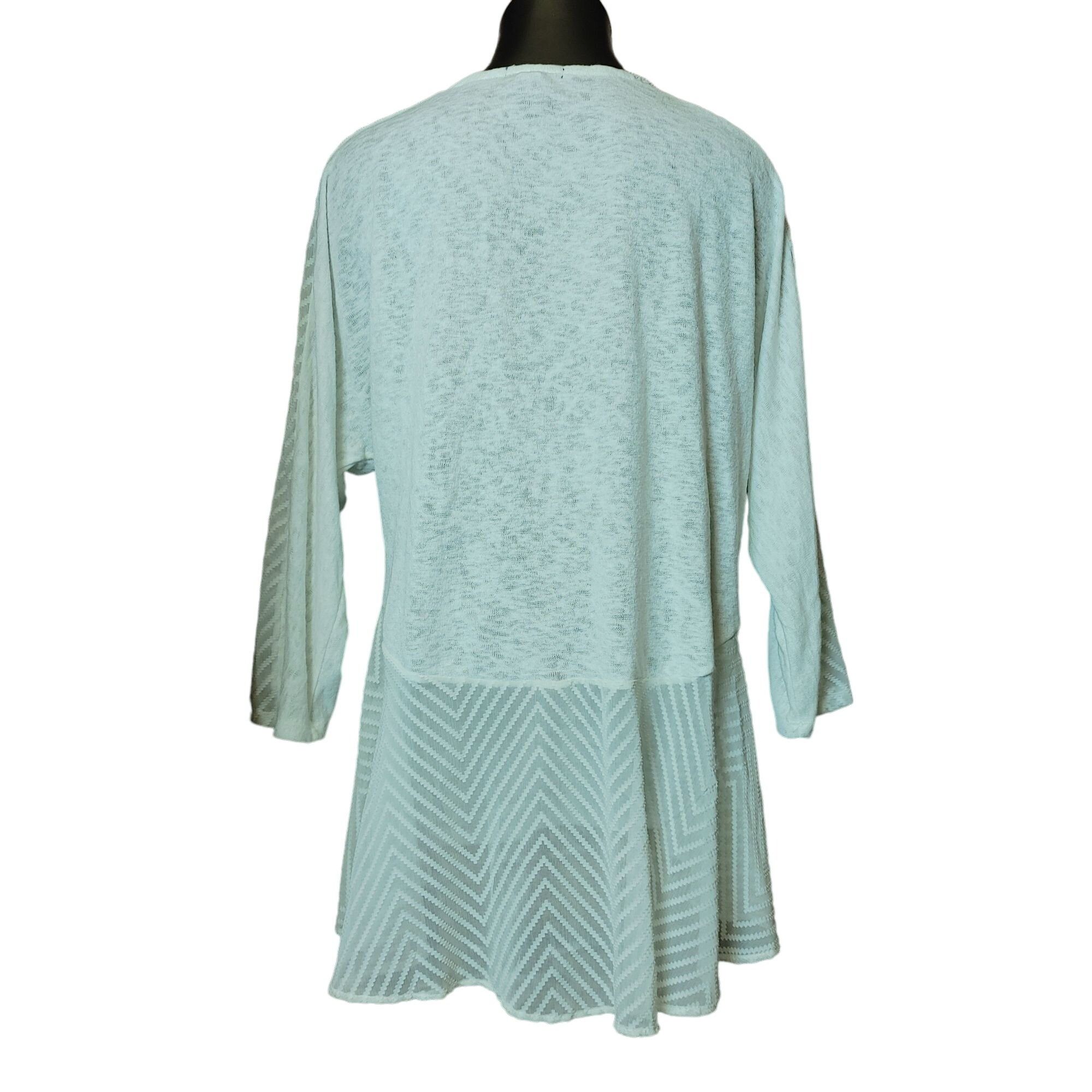 Alfani ALFANI Womens L Cream Long Sleeve Semi Sheer Panel Tunic Blo Size L / US 10 / IT 46 - 2 Thumbnail