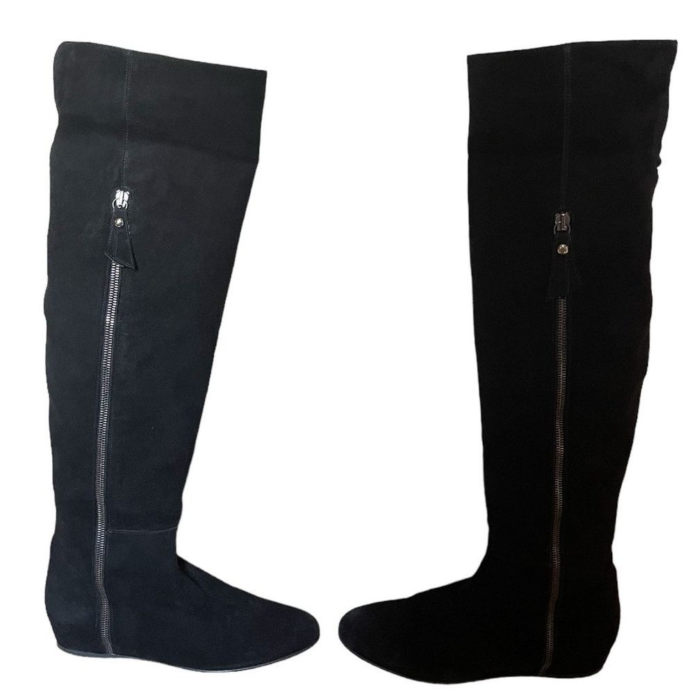 Stuart Weitzman Stuart Weitzman Over the Knee Black Leather Suede Boots 7.5 Size US 7.5 / IT 37.5 - 4 Thumbnail