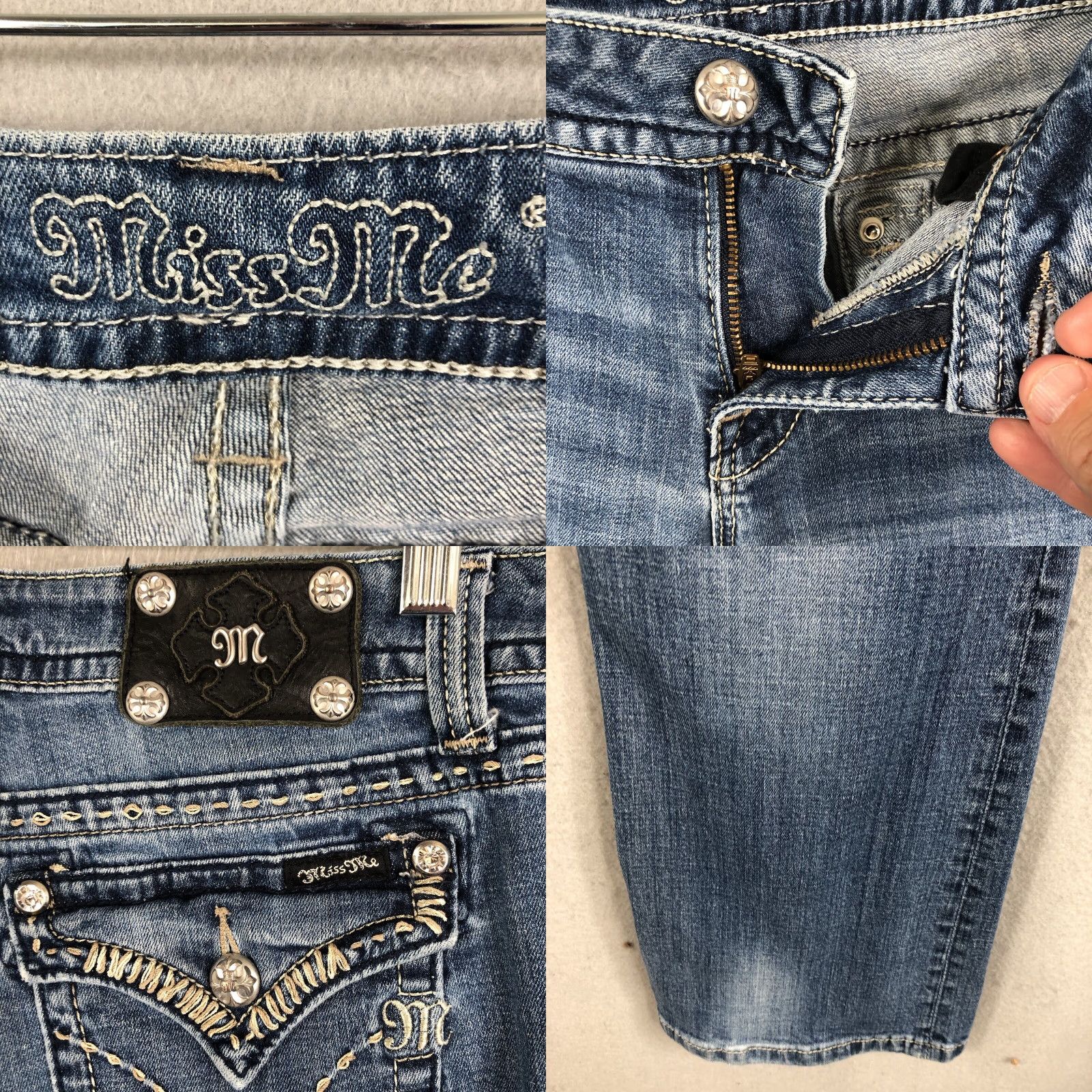 Miss Me Miss Me Jeans Womens 30x33 Embroidered Bling JW5180B8 Boot Cut Western Size 30" / US 8 / IT 44 - 9 Thumbnail