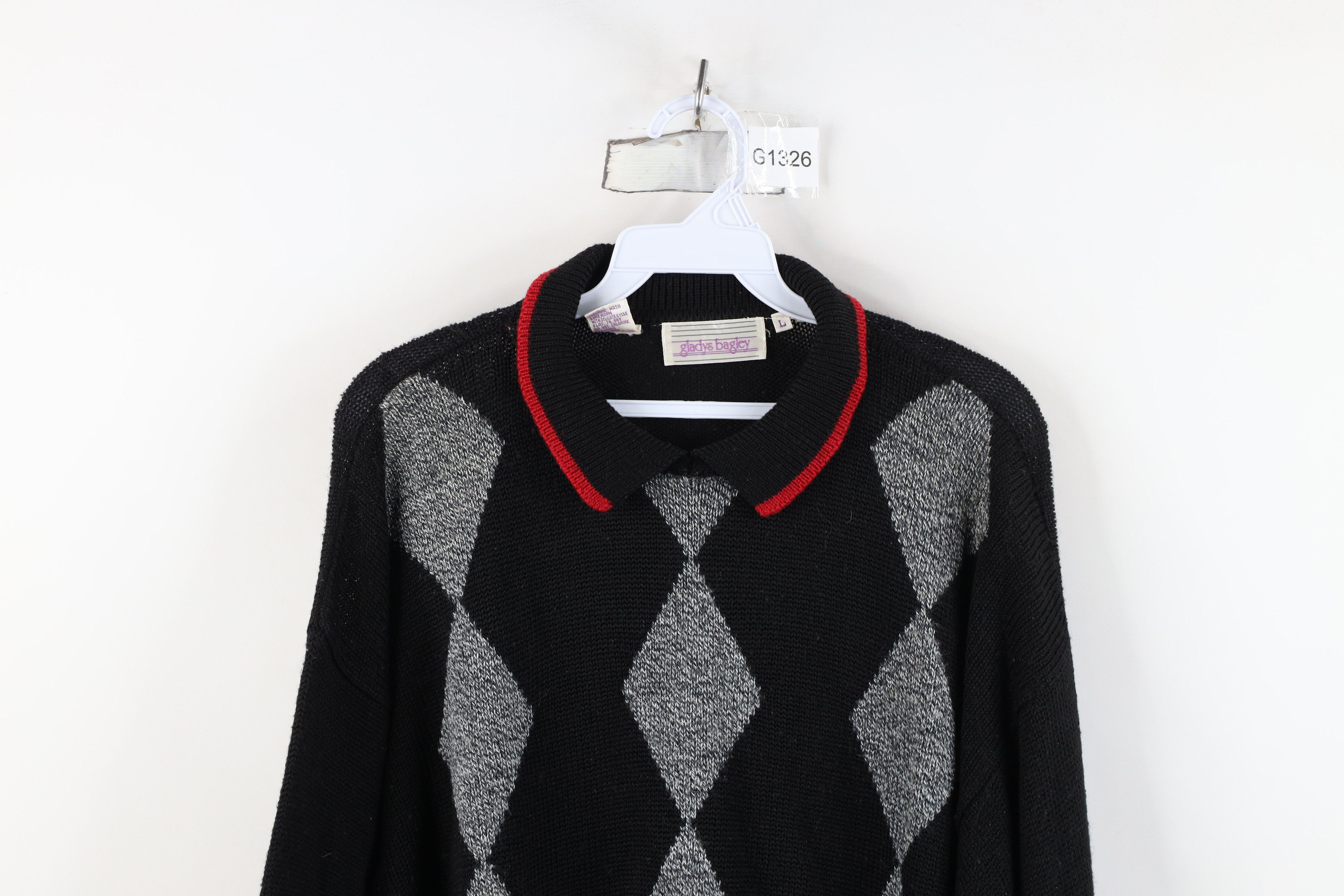 Vintage Vintage 90s Streetwear Ribbed Knit Collared Pullover Sweater Size L / US 10 / IT 46 - 2 Thumbnail