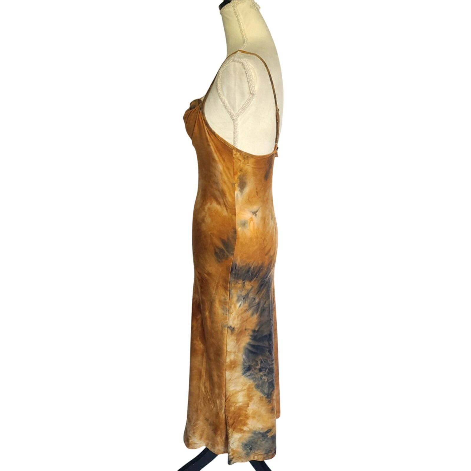 Bebe Bebe Y2K Orange Tan Tie Dye Slip Tank Dress XS Sleeveless Size XS / US 0-2 / IT 36-38 - 3 Thumbnail