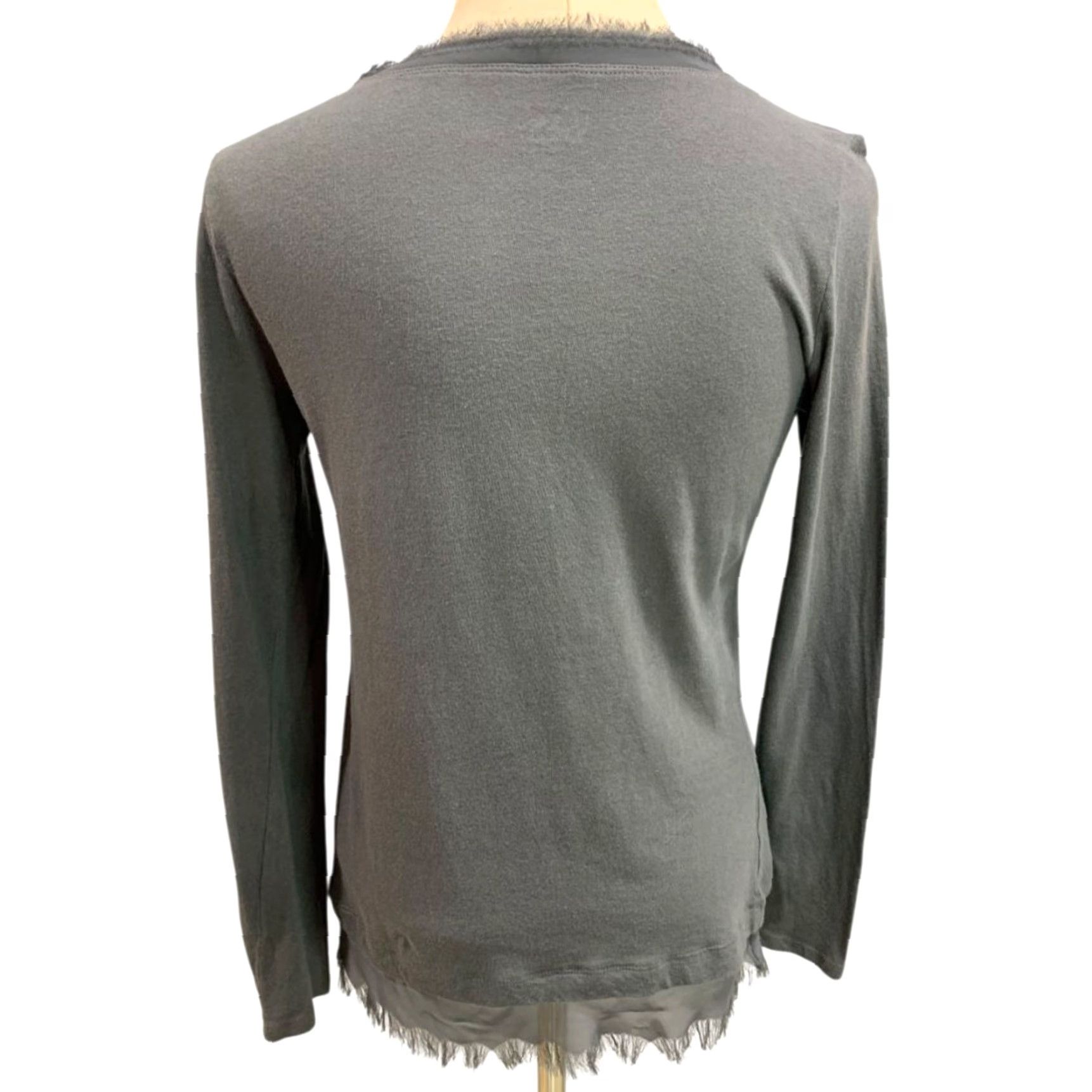 Logo 7 LOGO Lori Goldstein Gray Knit Shirt Long Sleeve T-Shirt Womens M Medium Spin Size M / US 6-8 / IT 42-44 - 4 Thumbnail