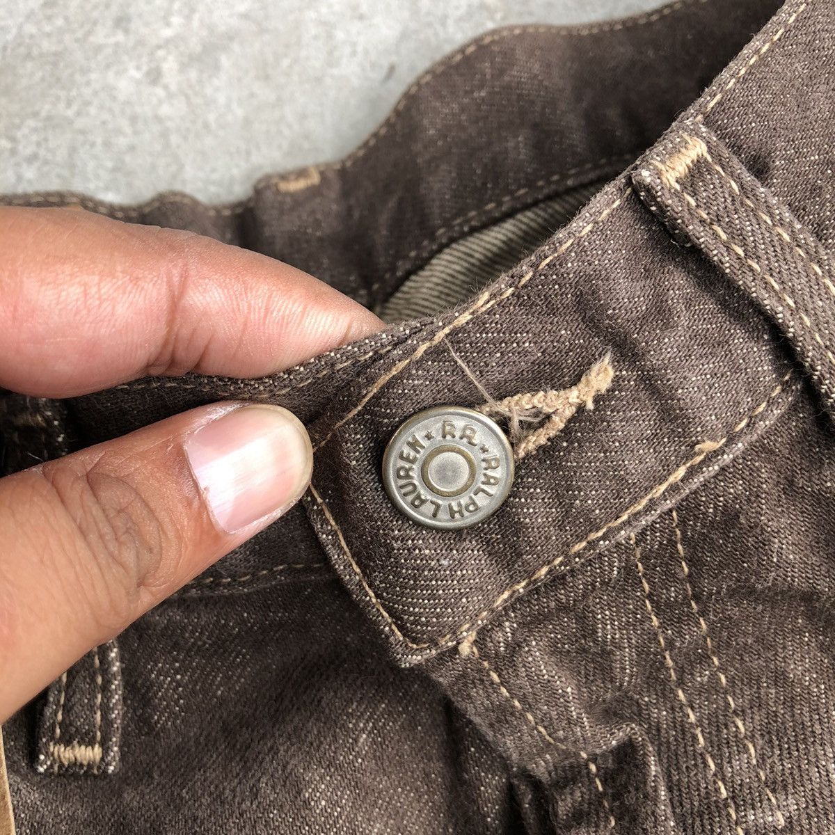 RRL Ralph Lauren Vintage RRL Double RL Jeans USA Distressed Denim Size US 31 - 17 Thumbnail