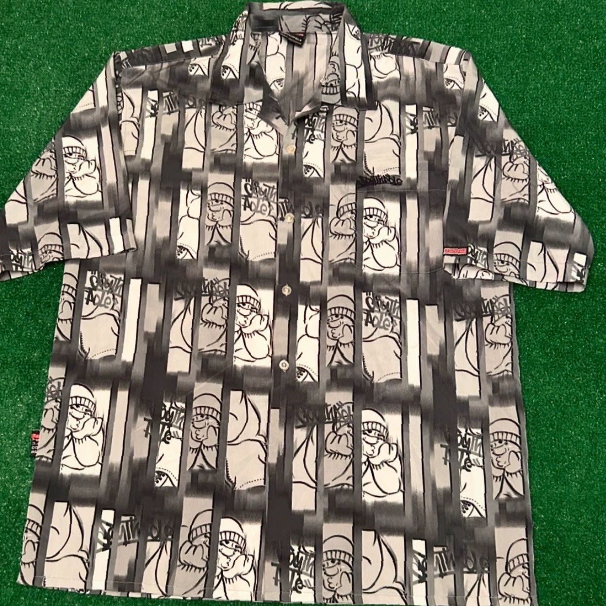 Southpole VINTAGE SouthPole Hip Hop Graffiti All Over Print Button Up Shirt Mens M Black Short Sleeve Collared 90s Y2K Retro Grunge Skater Mens Size US M / EU 48-50 / 2 - 3 Thumbnail