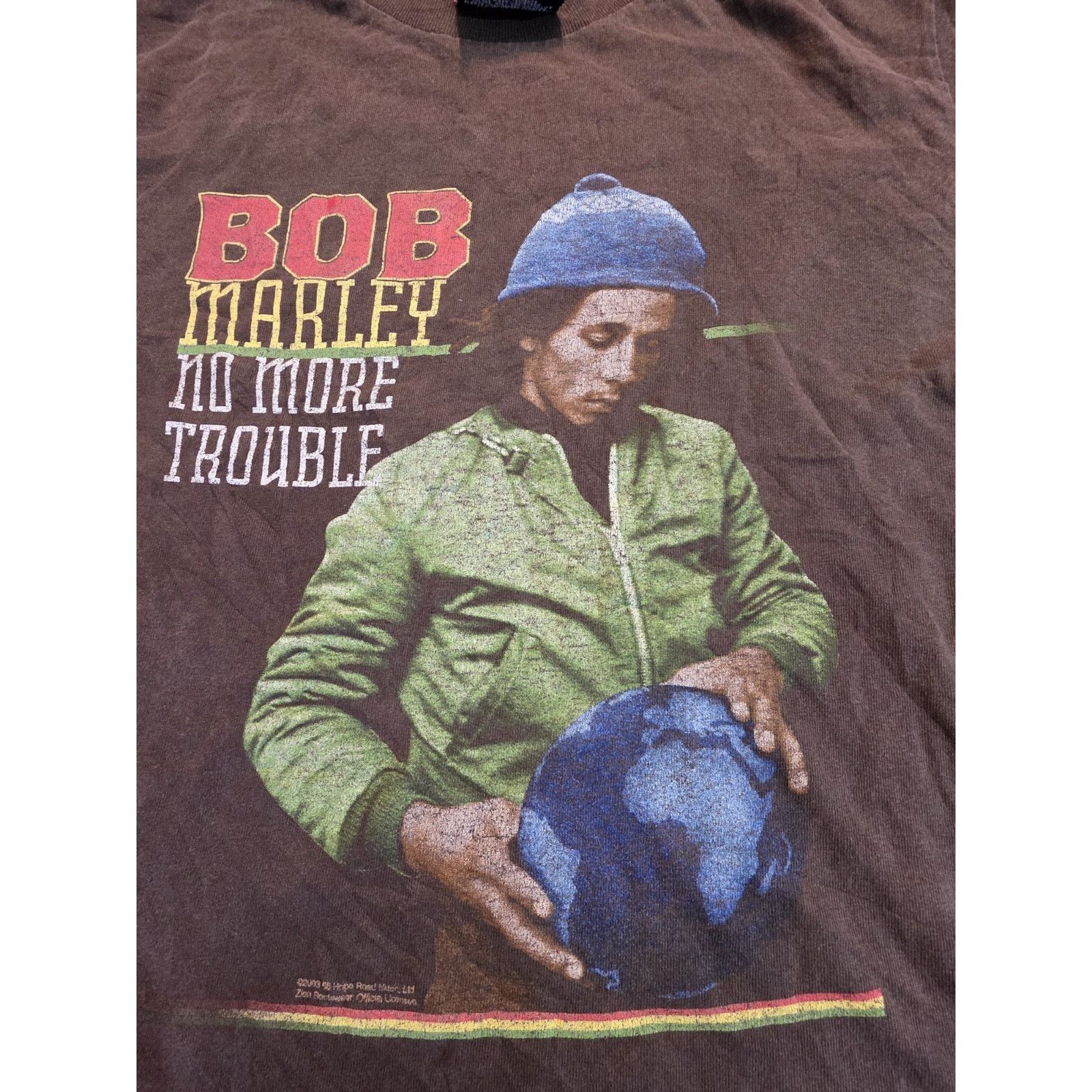 Zion Rootswear Bob Marley No More Trouble Zion Men's Short Sleeve Brown Size US S / EU 44-46 / 1 - 3 Thumbnail