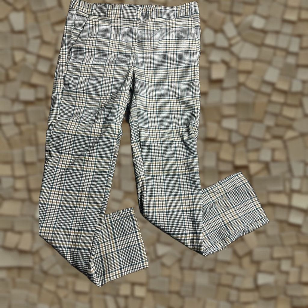 Zara Zara Pants Women's Large L Plaid Dress Pants Black Tan Brown Casual Straight Inseam 27.5 in Color May Vary Free Return Womens Size 36" / US 14 / IT 50 - 1 Thumbnail