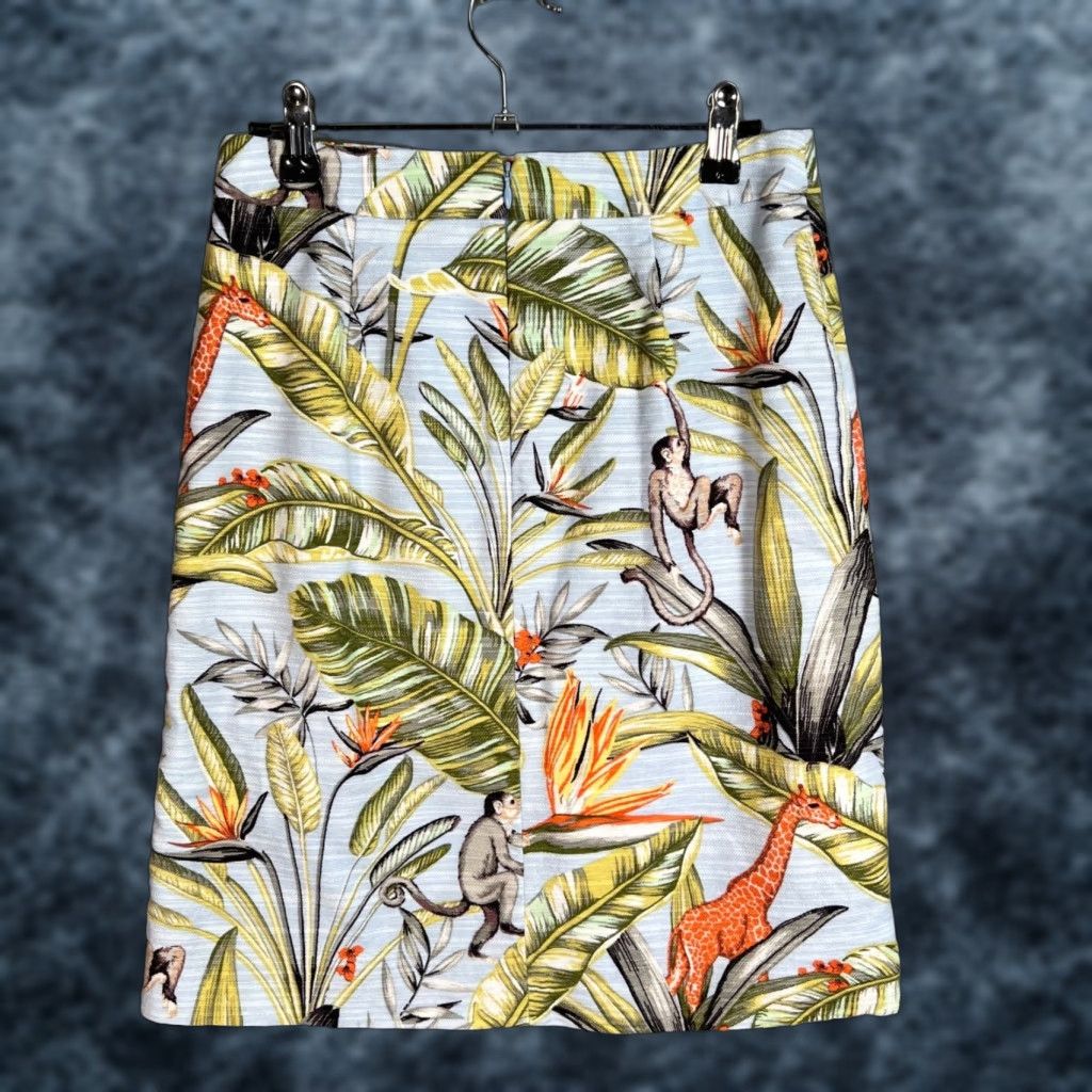 Ann Taylor Ann Taylor Skirt Size Small Tropical Print Mini Monkeys & Leaves Design Womens Size 28" / US 6 / IT 42 - 1 Thumbnail